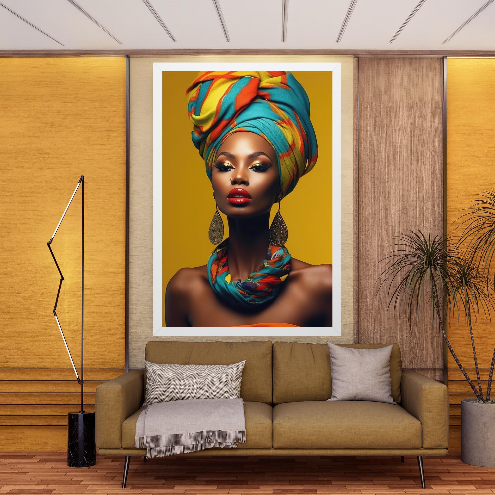 Tablou Canvas African Yellow Portrait mockup 9