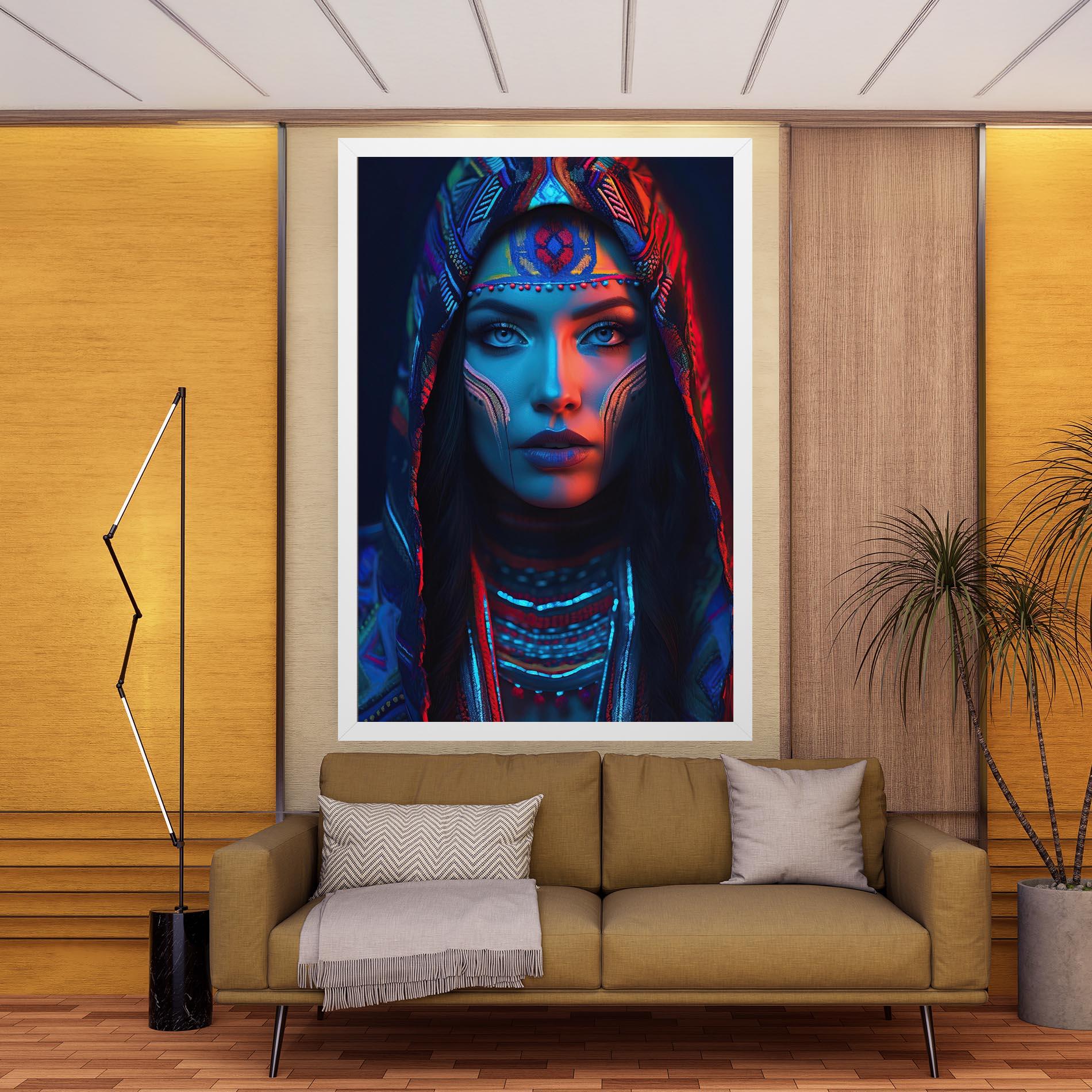 Tablou Canvas Blue Red Light Hood mockup 9