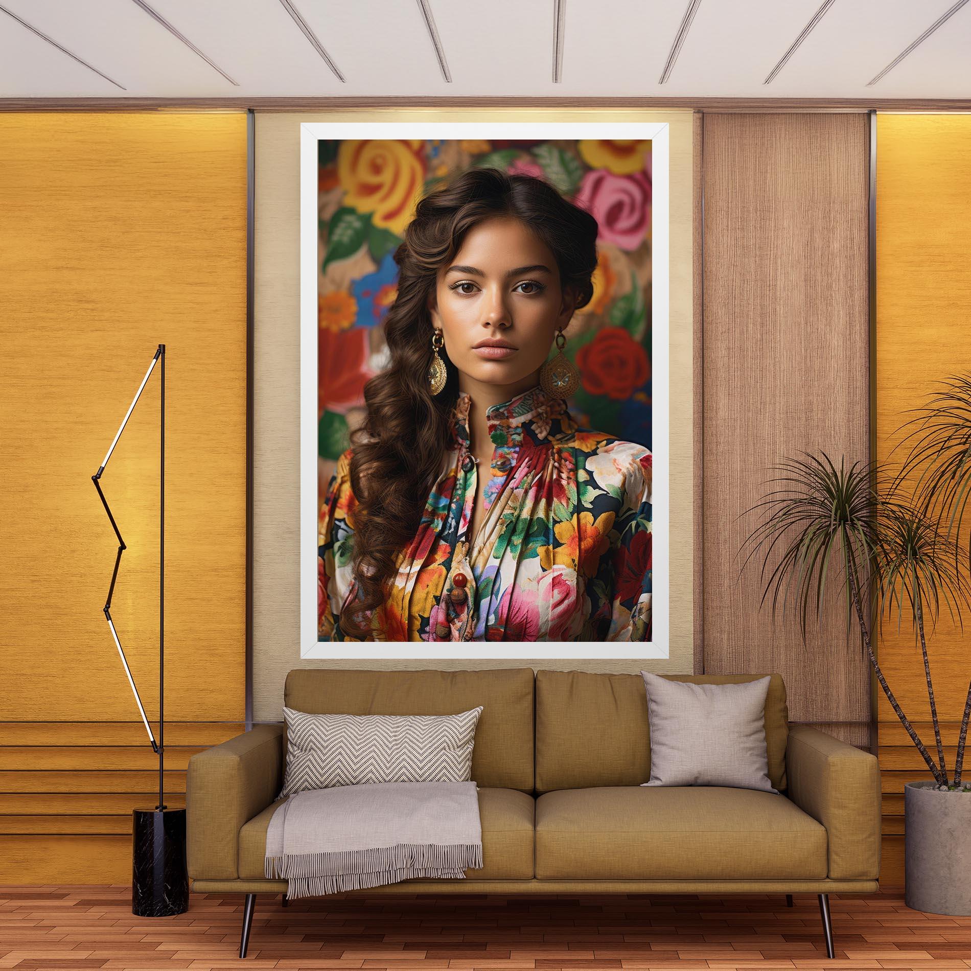 Tablou Canvas Floral Dress Long Hair mockup 9