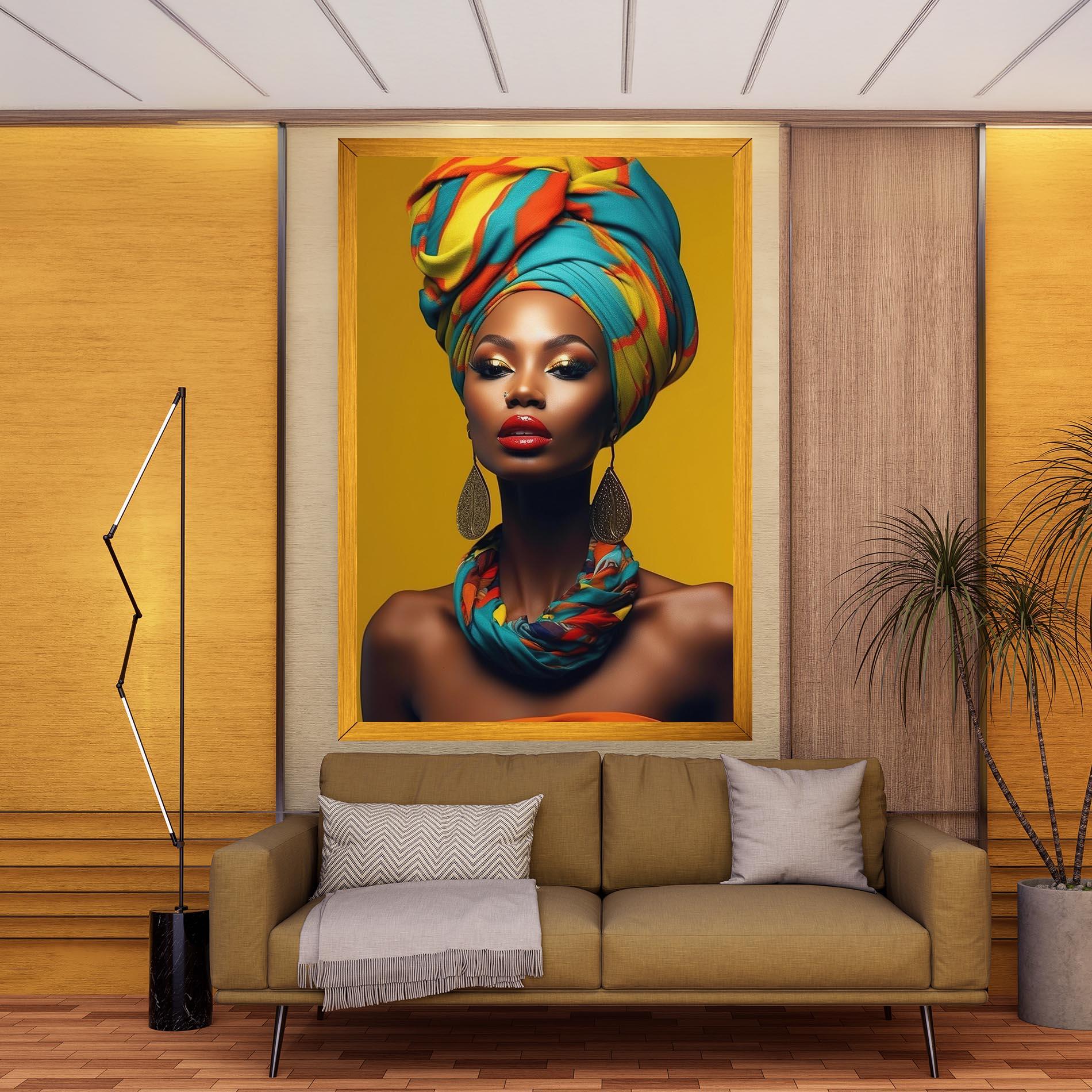 Tablou Canvas African Yellow Portrait mockup 9