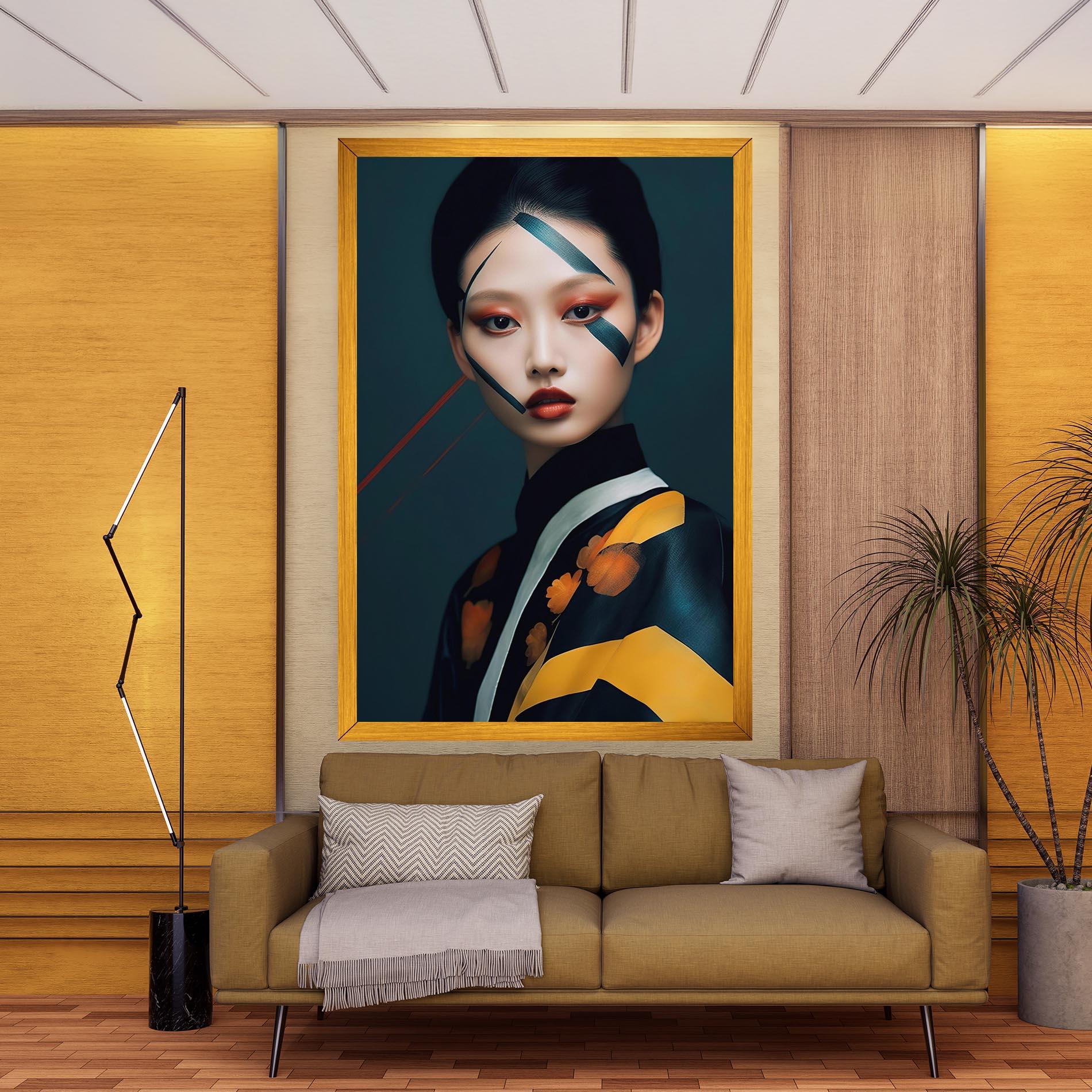 Tablou Canvas Asian Painted Woman mockup 9