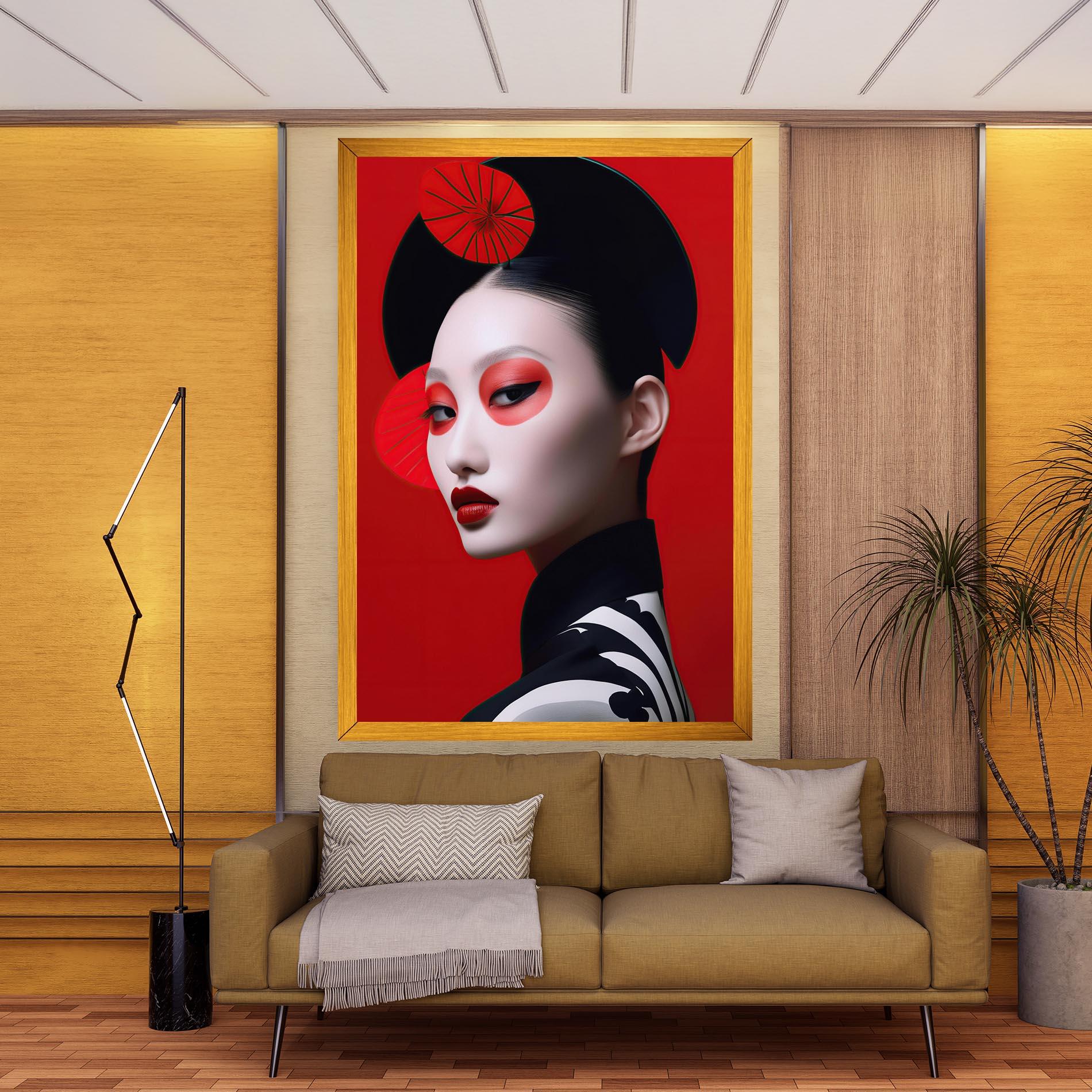 Tablou Canvas Asiatic Red Makeup mockup 9