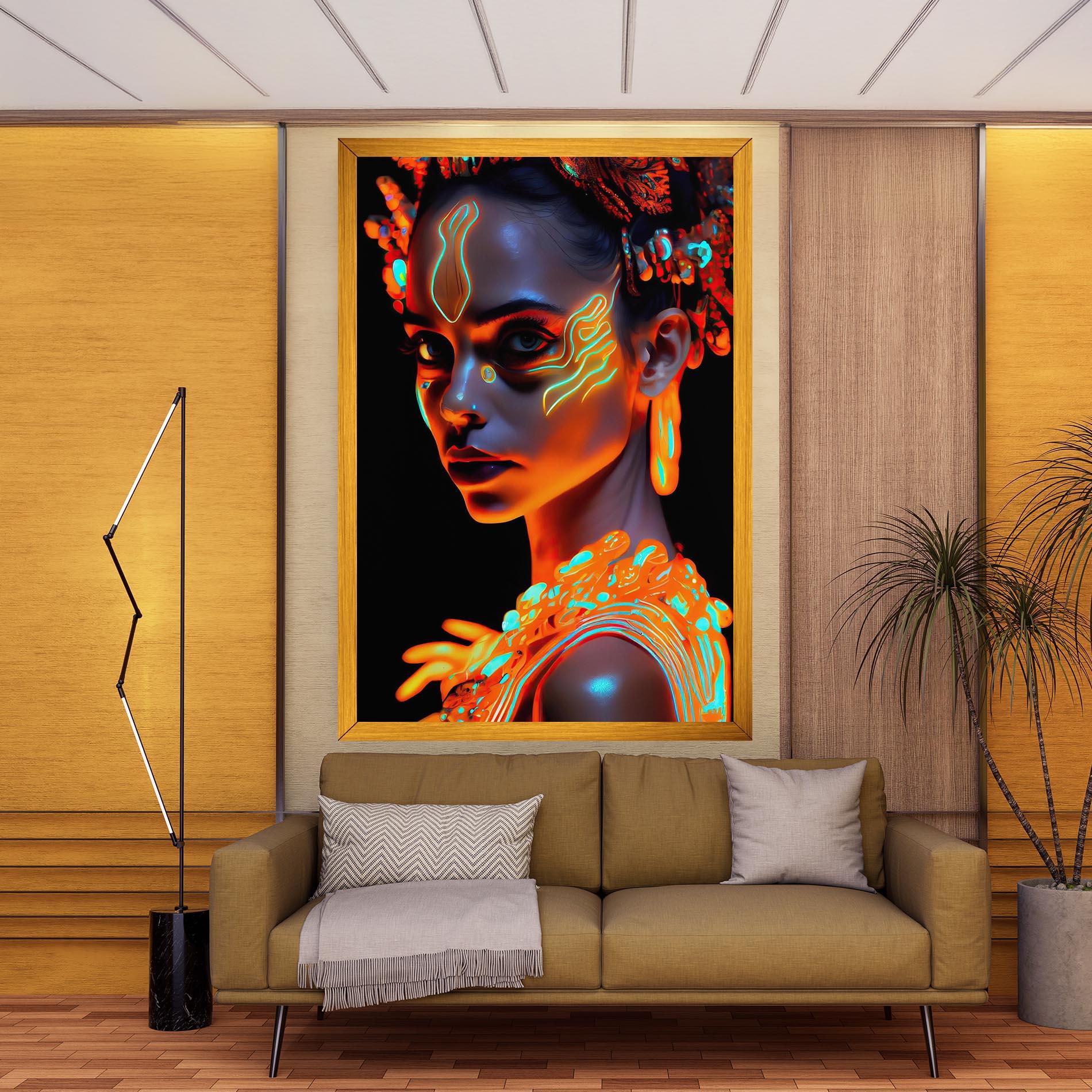 Tablou Canvas Glowing Face Paint mockup 9