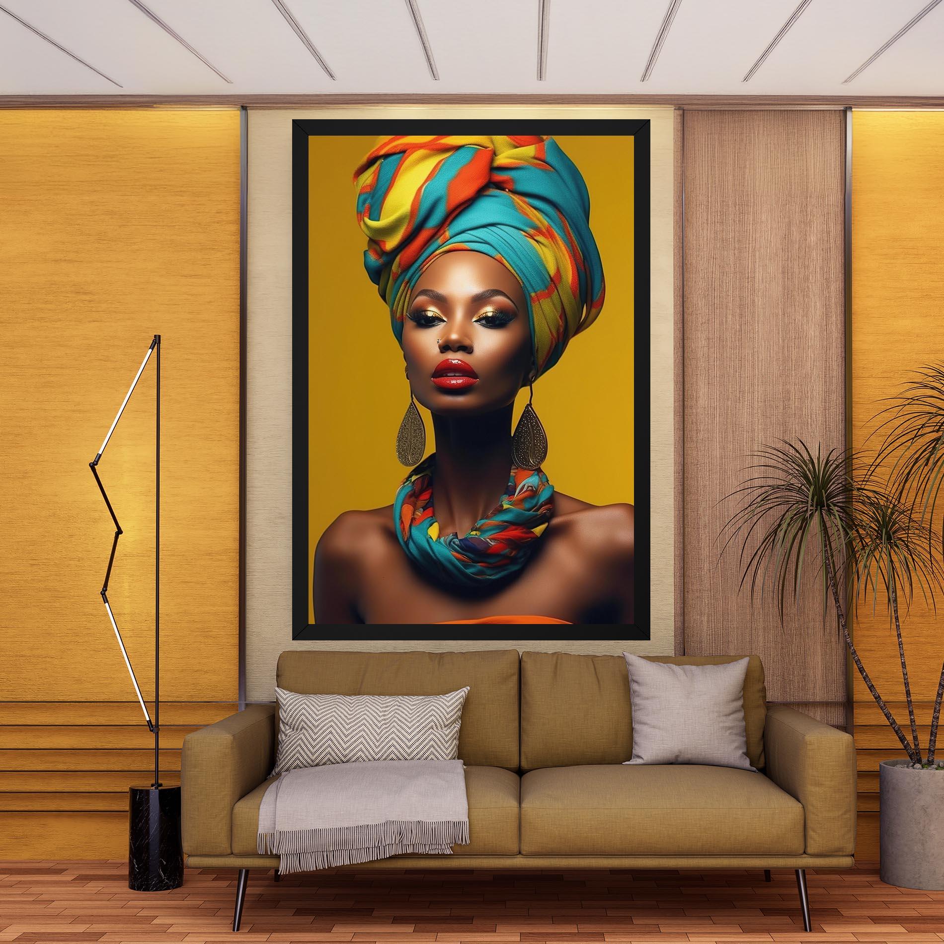 Tablou Canvas African Yellow Portrait mockup 9