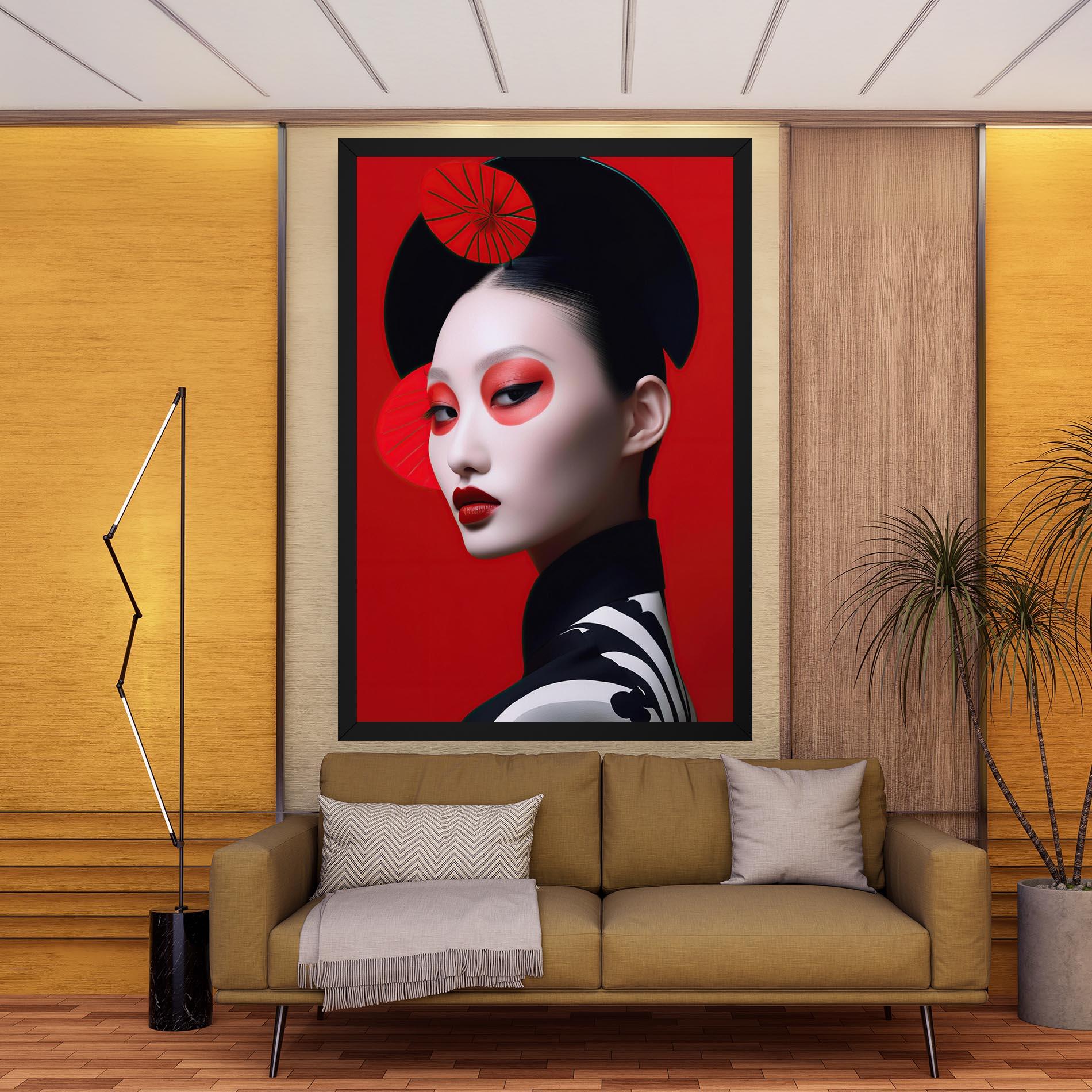 Tablou Canvas Asiatic Red Makeup mockup 9