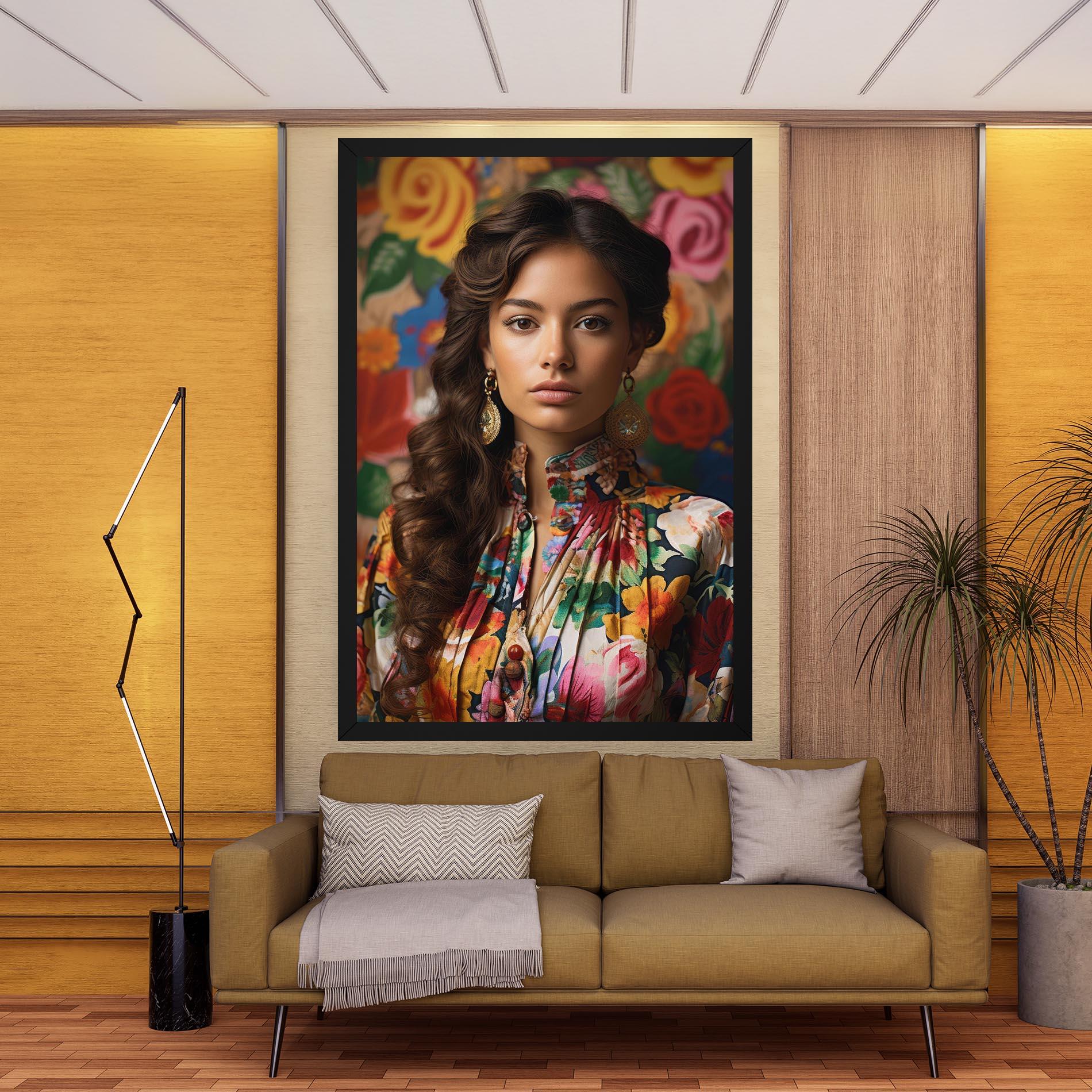 Tablou Canvas Floral Dress Long Hair mockup 9