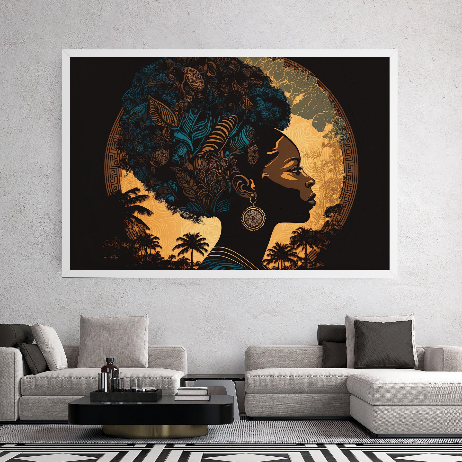 Tablou Canvas African Profile Woman mockup 2