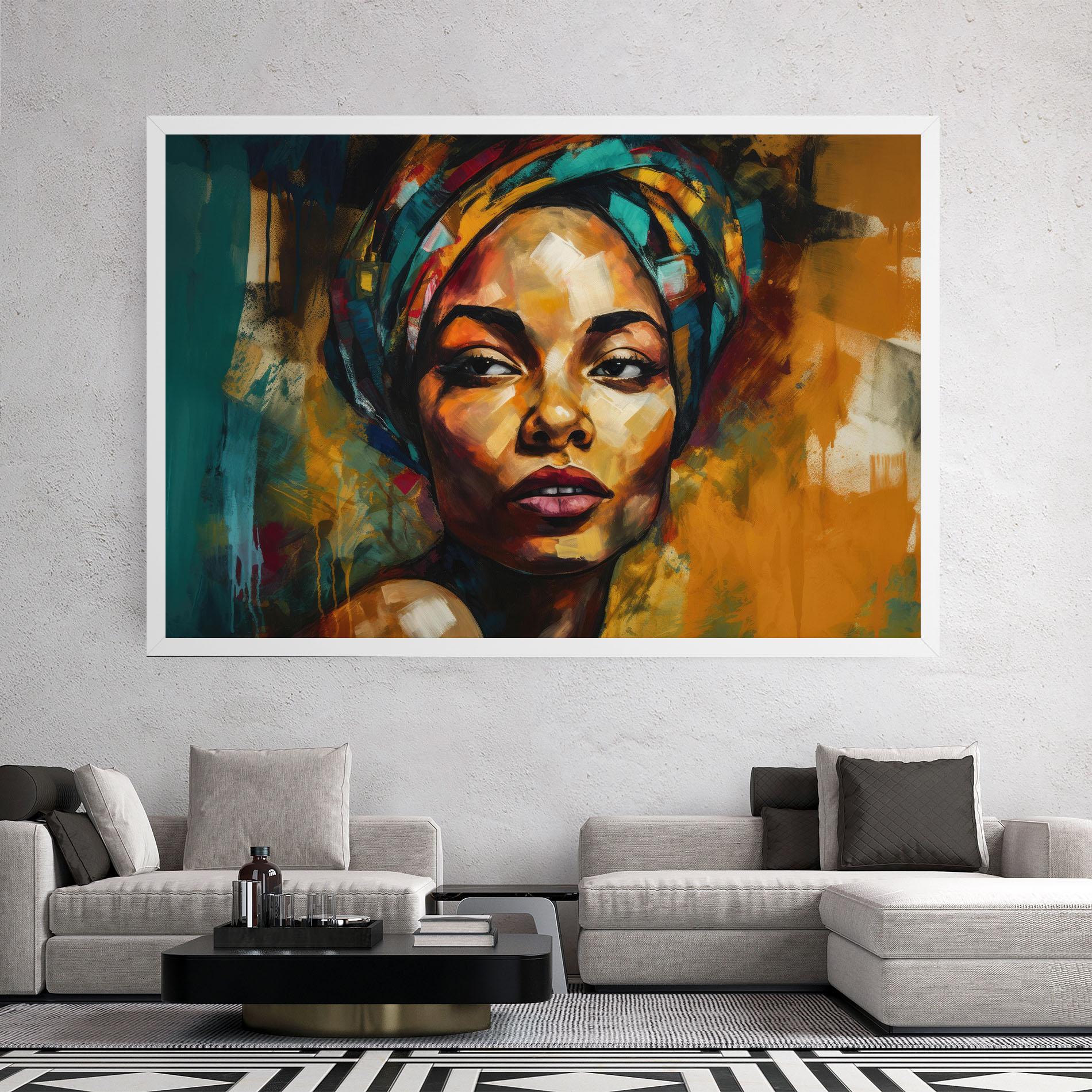 Tablou Canvas African Woman Looking mockup 2