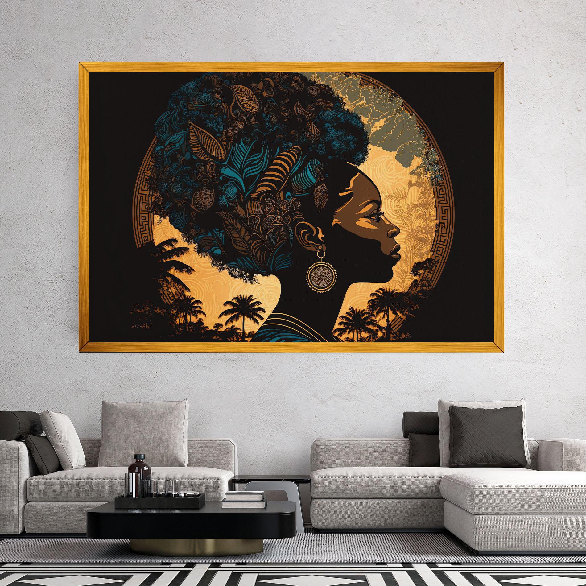 Tablou Canvas African Profile Woman mockup 2