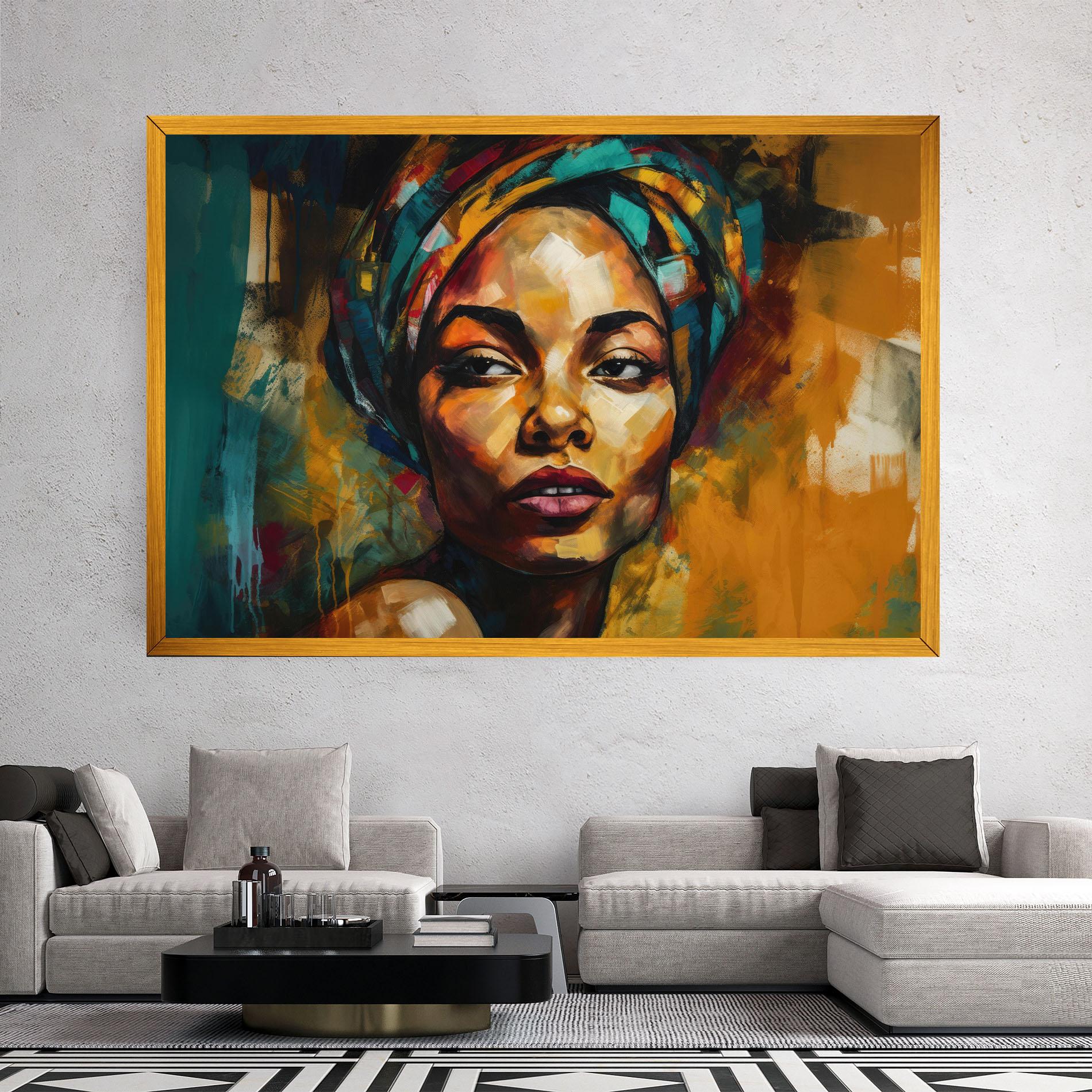Tablou Canvas African Woman Looking mockup 2