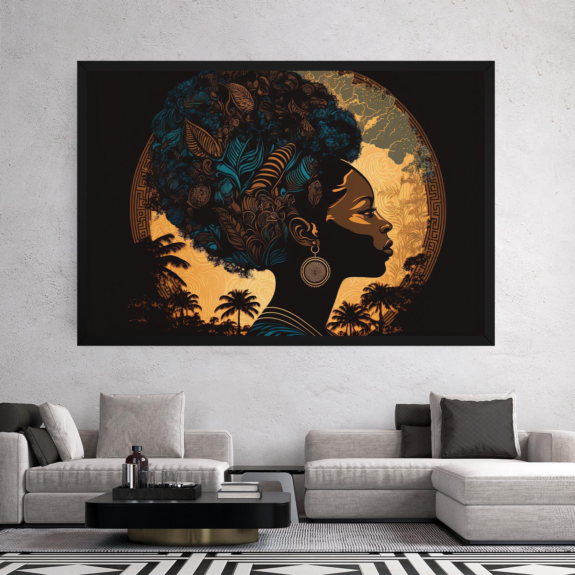 Tablou Canvas African Profile Woman mockup 2