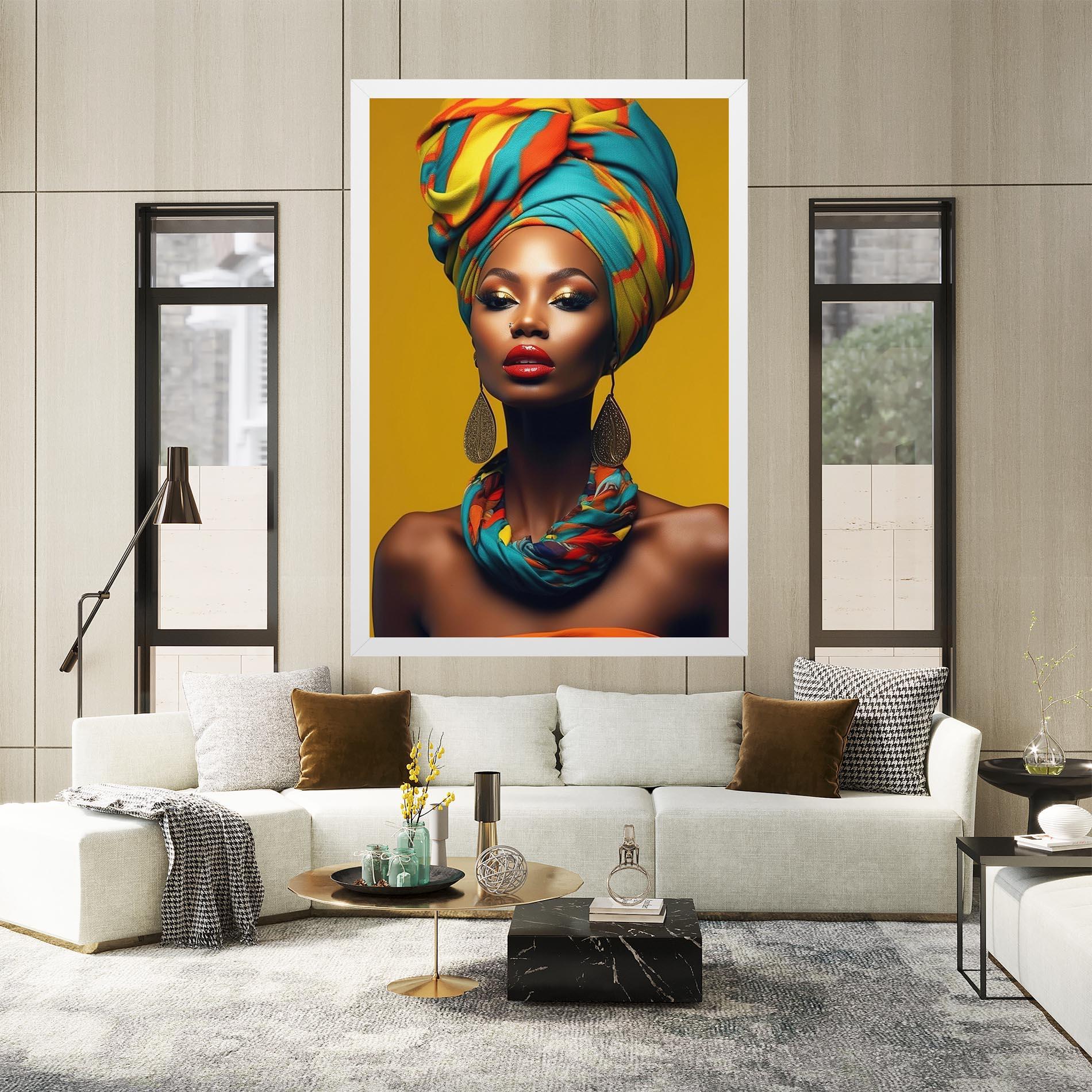 Tablou Canvas African Yellow Portrait mockup 2