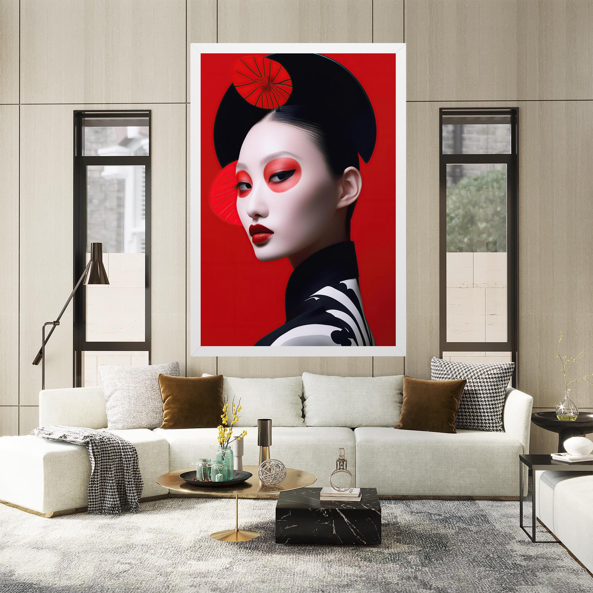 Tablou Canvas Asiatic Red Makeup mockup 2