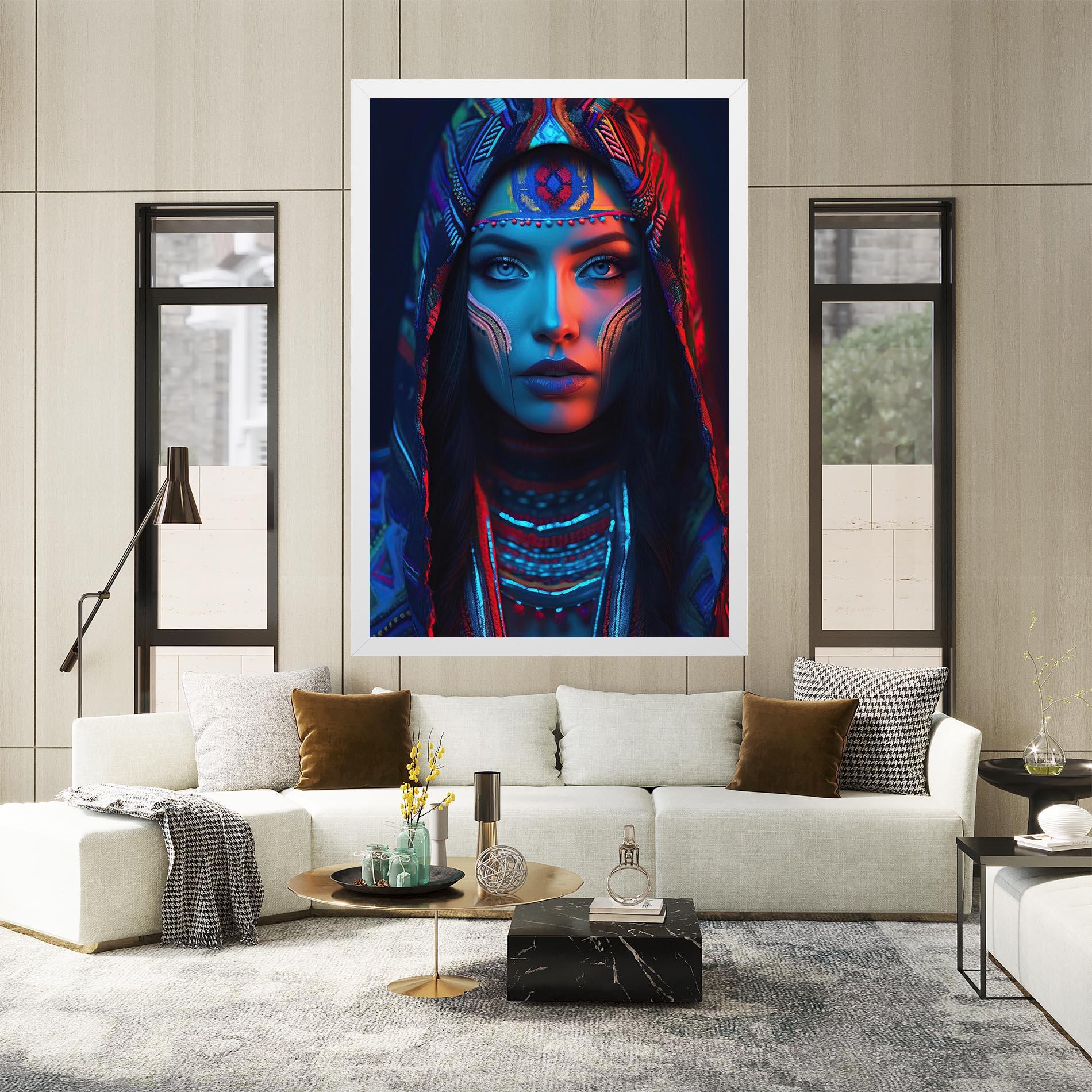 Tablou Canvas Blue Red Light Hood mockup 2