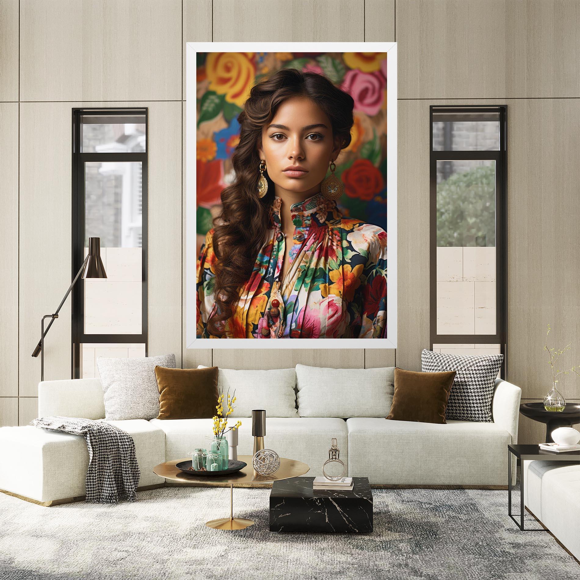 Tablou Canvas Floral Dress Long Hair mockup 2