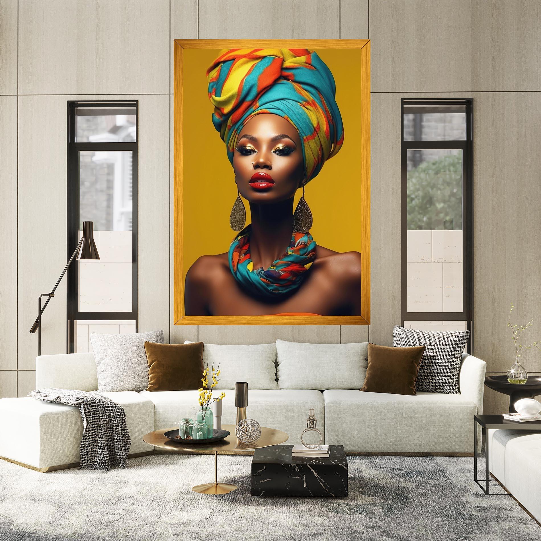 Tablou Canvas African Yellow Portrait mockup 2