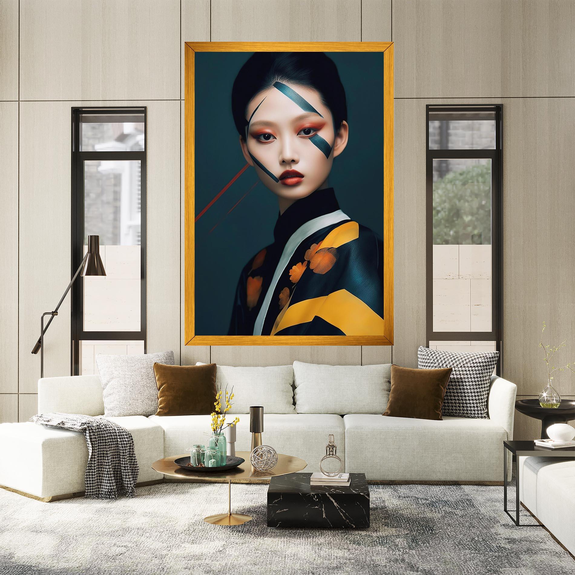 Tablou Canvas Asian Painted Woman mockup 2