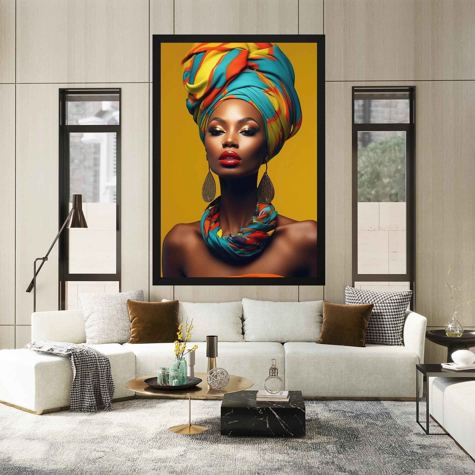 Tablou Canvas African Yellow Portrait mockup 2