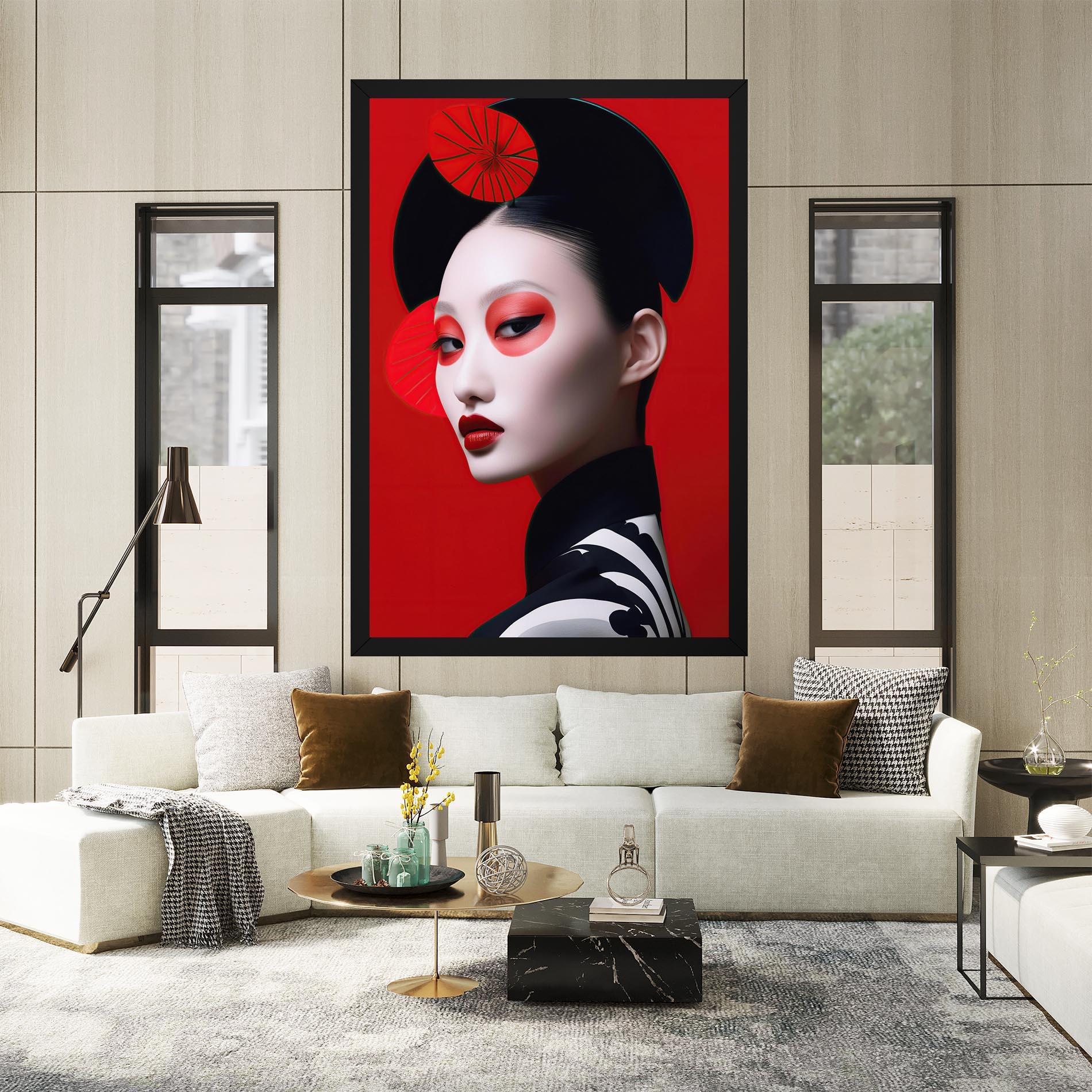 Tablou Canvas Asiatic Red Makeup mockup 2