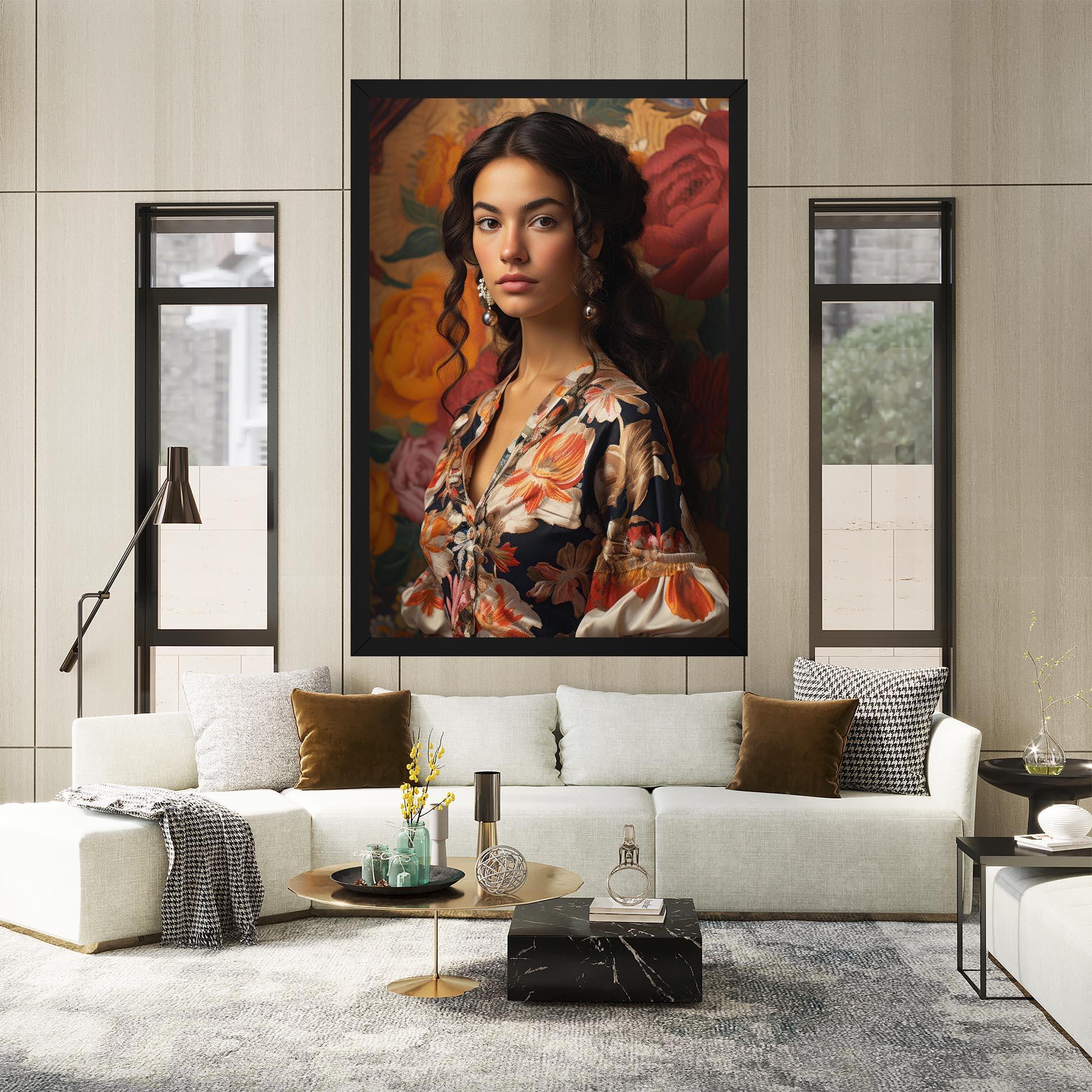 Tablou Canvas Floral Dress Lady mockup 2