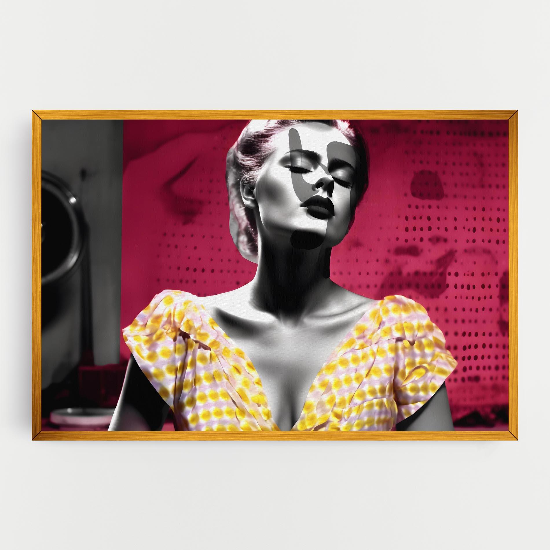 Tablou Canvas Yellow Dress On Pink mockup 0