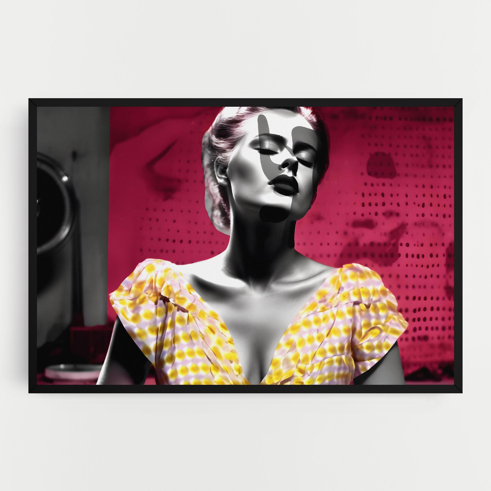 Tablou Canvas Yellow Dress On Pink mockup 0