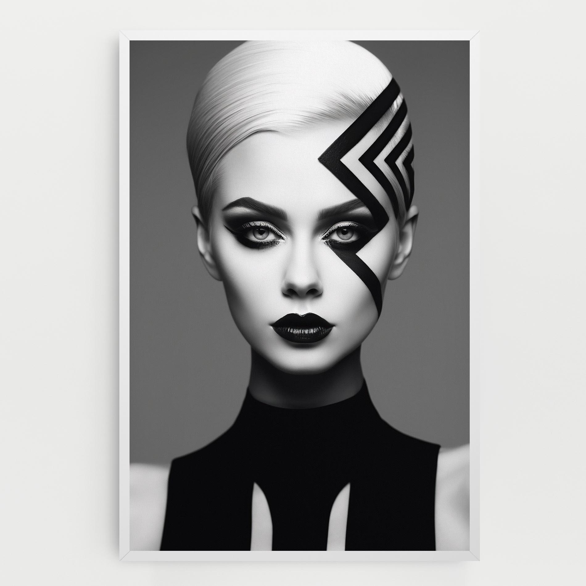 Tablou Canvas Black Lines On Face mockup 0