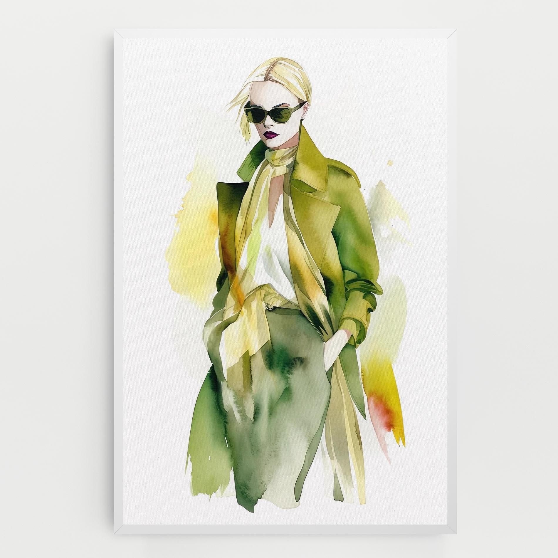 Tablou Canvas Woman Green Fashion mockup 0
