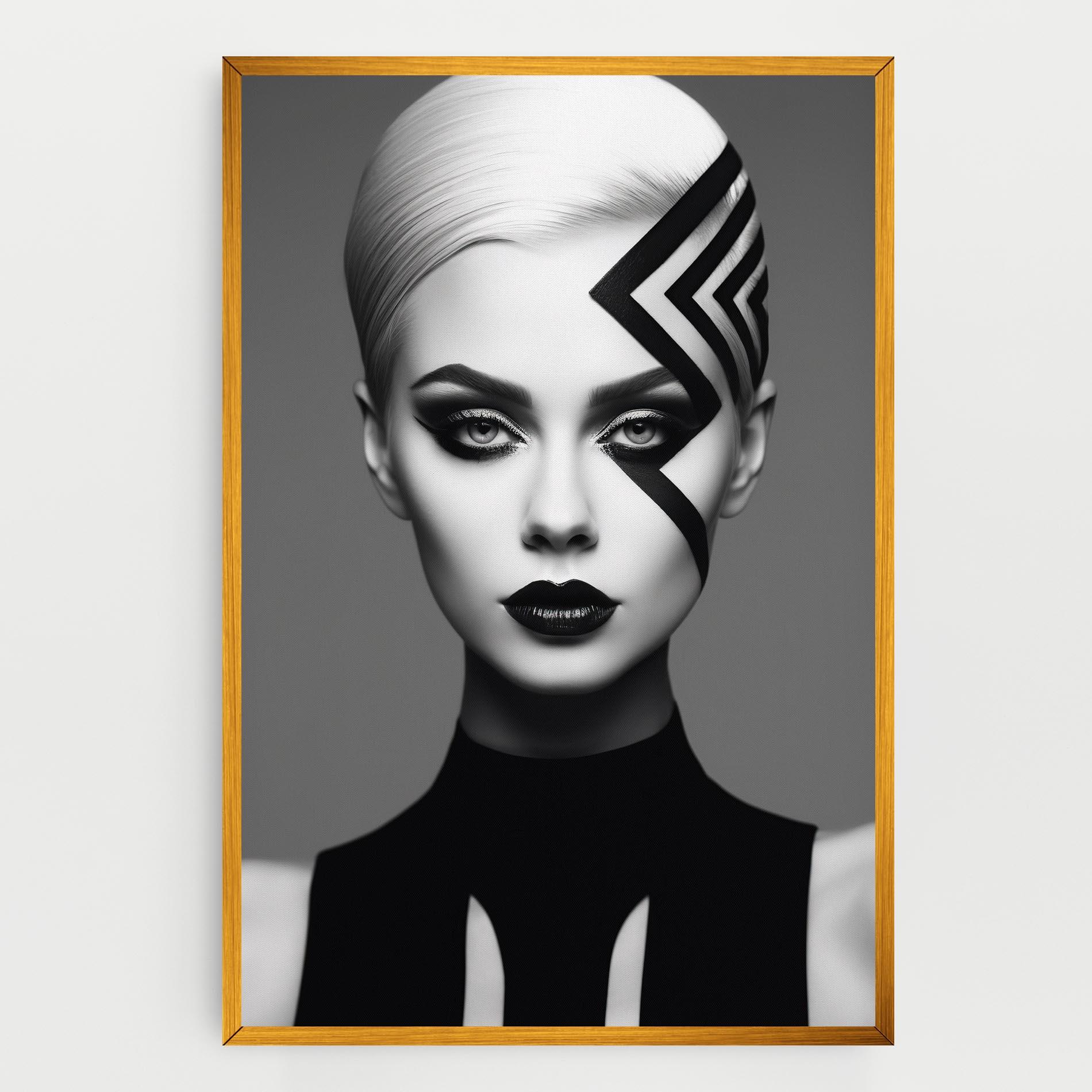 Tablou Canvas Black Lines On Face mockup 0