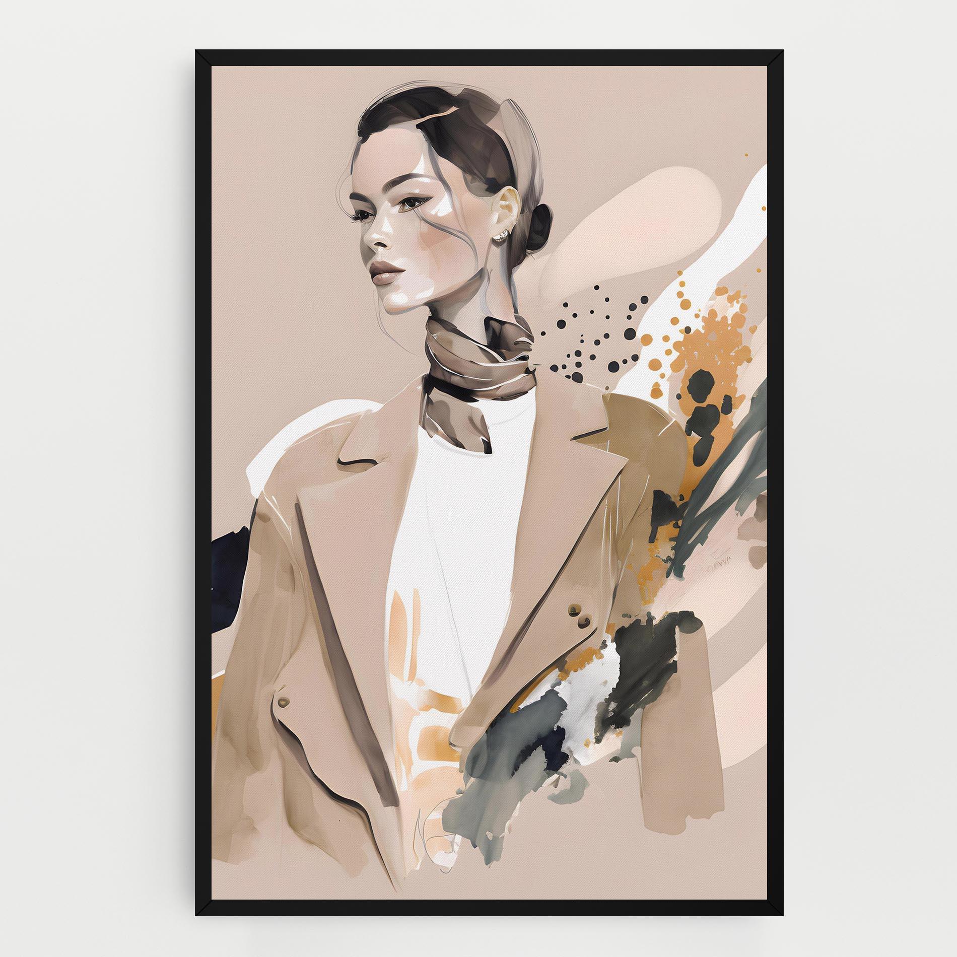 Tablou Canvas Watercolor Stylish Model mockup 0