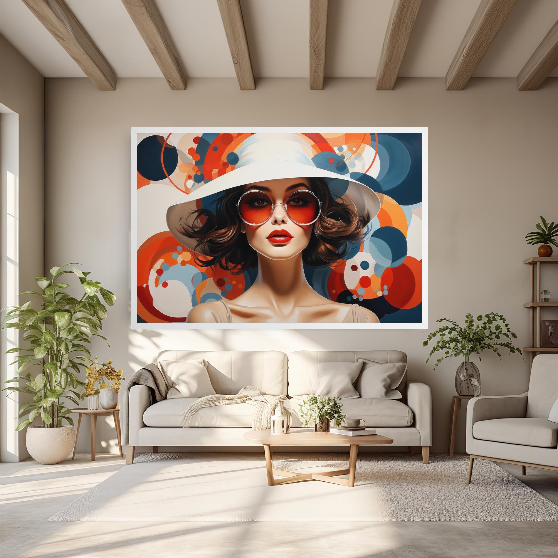 Tablou Canvas Big Glasses Woman mockup 6