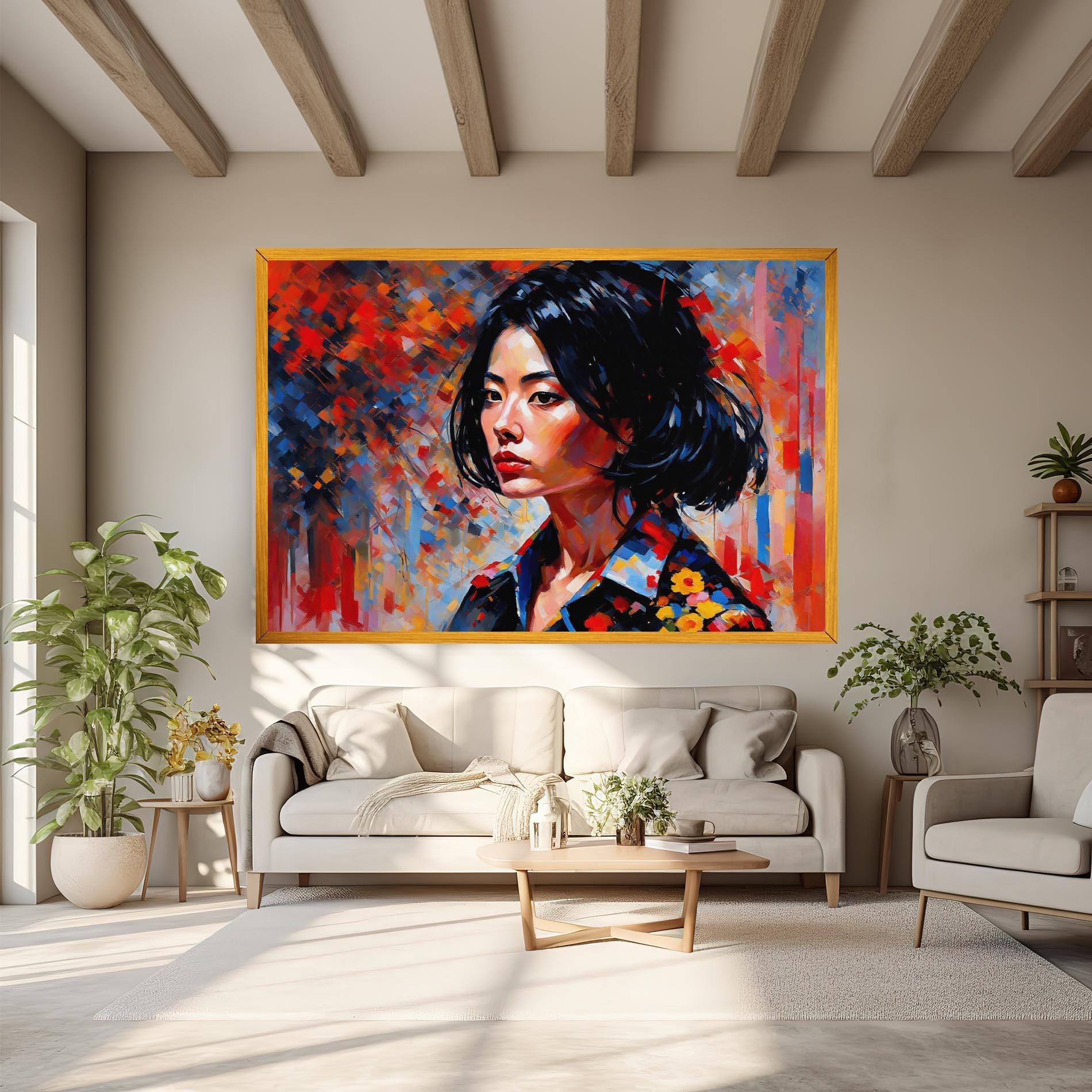 Tablou Canvas Beautiful Asian Woman mockup 6