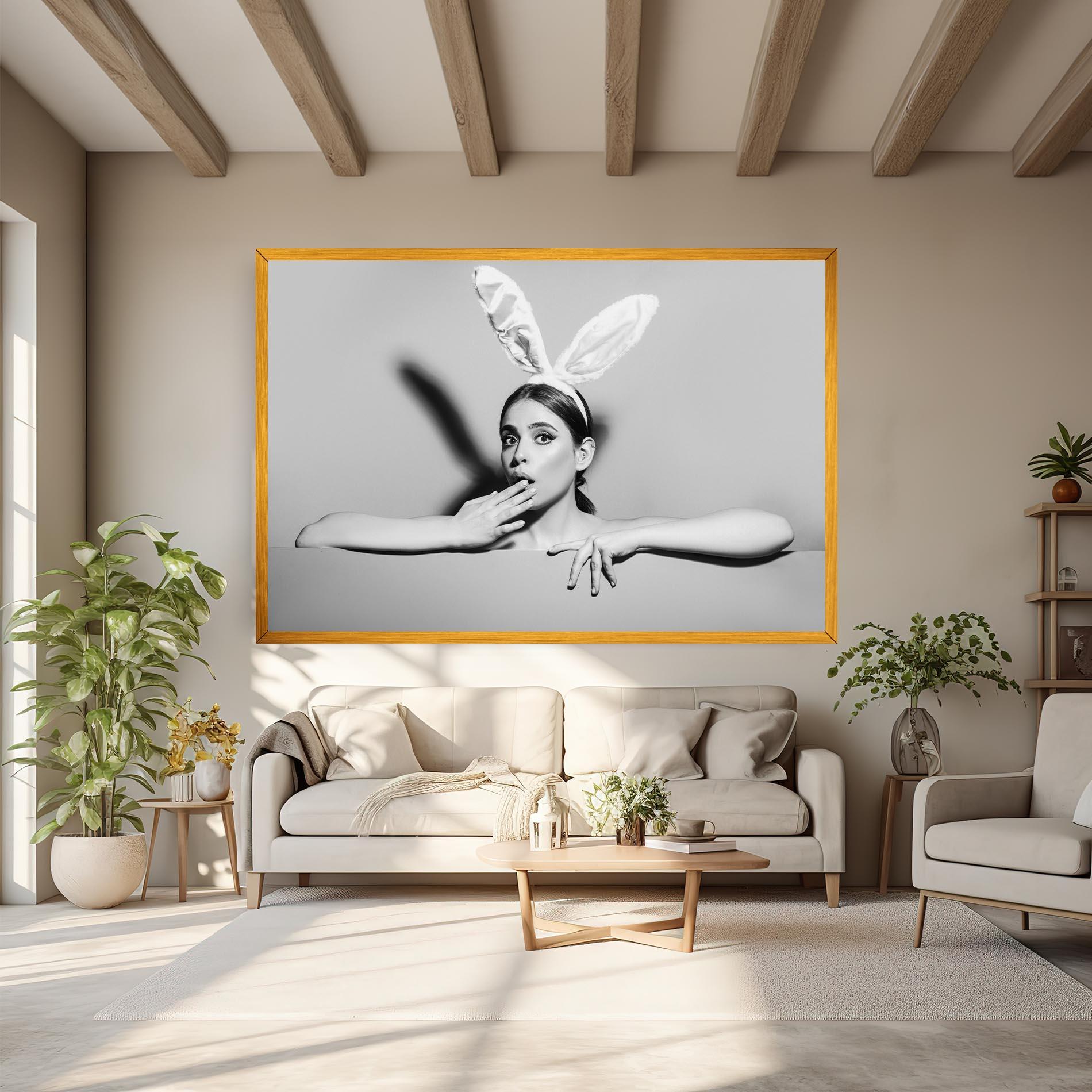Tablou Canvas Bunny Ears Peeking mockup 6