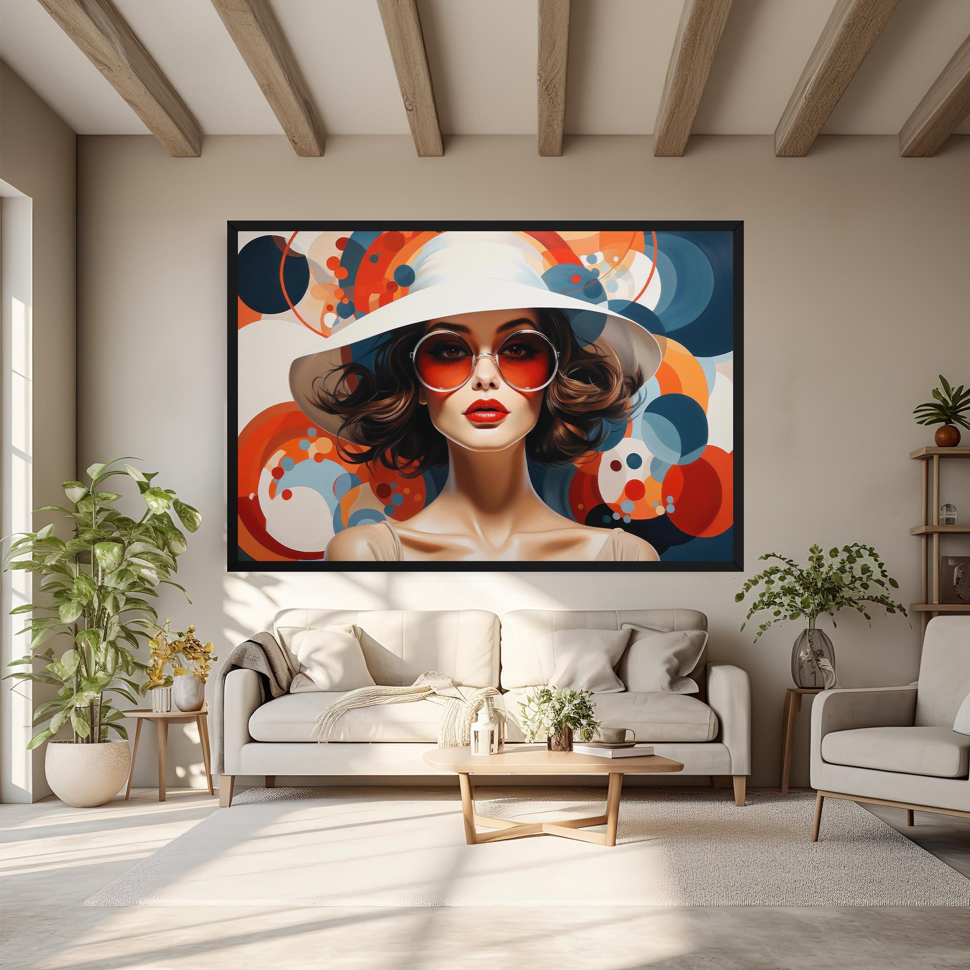 Tablou Canvas Big Glasses Woman mockup 6