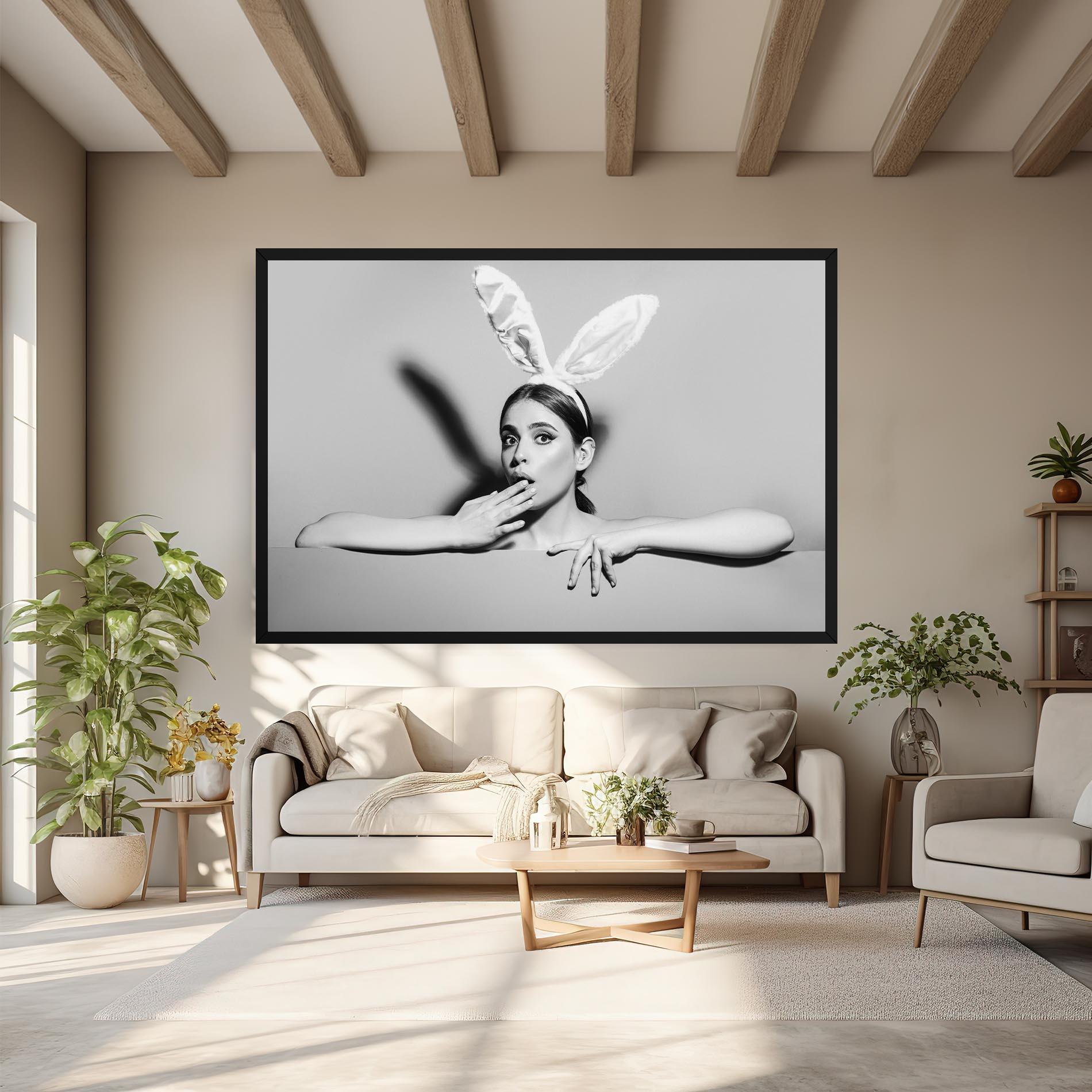 Tablou Canvas Bunny Ears Peeking mockup 6