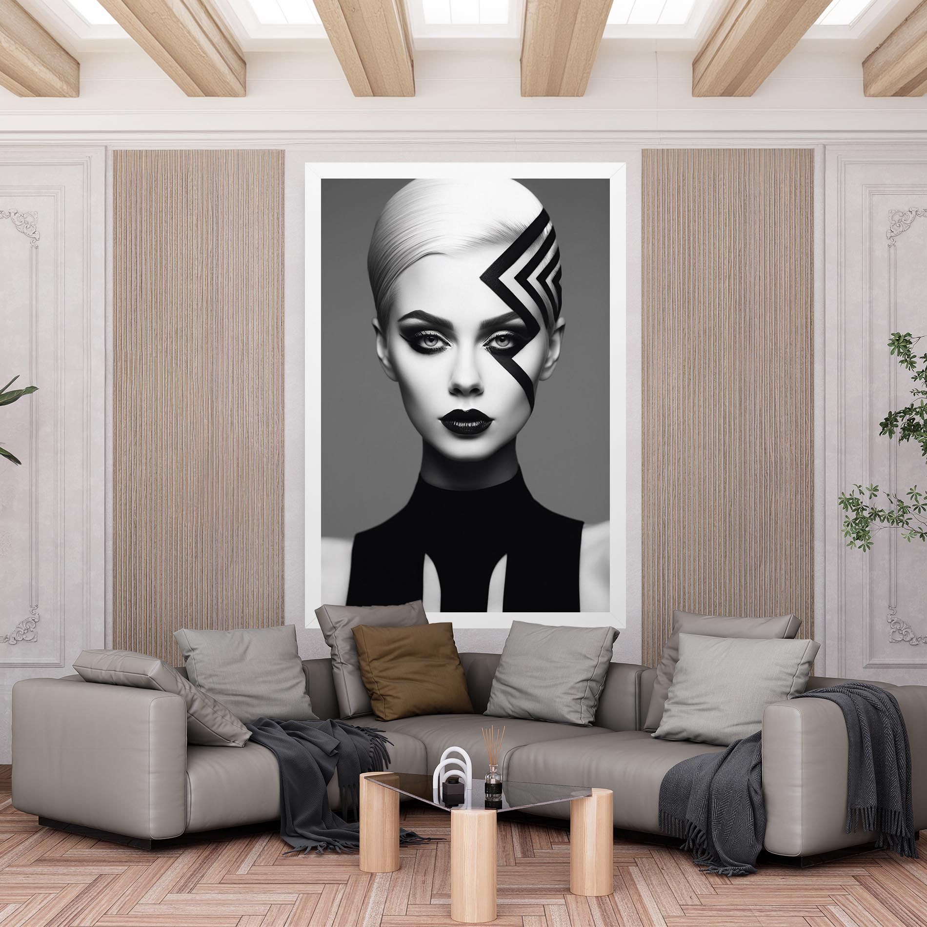 Black Lines On Face mockup 6