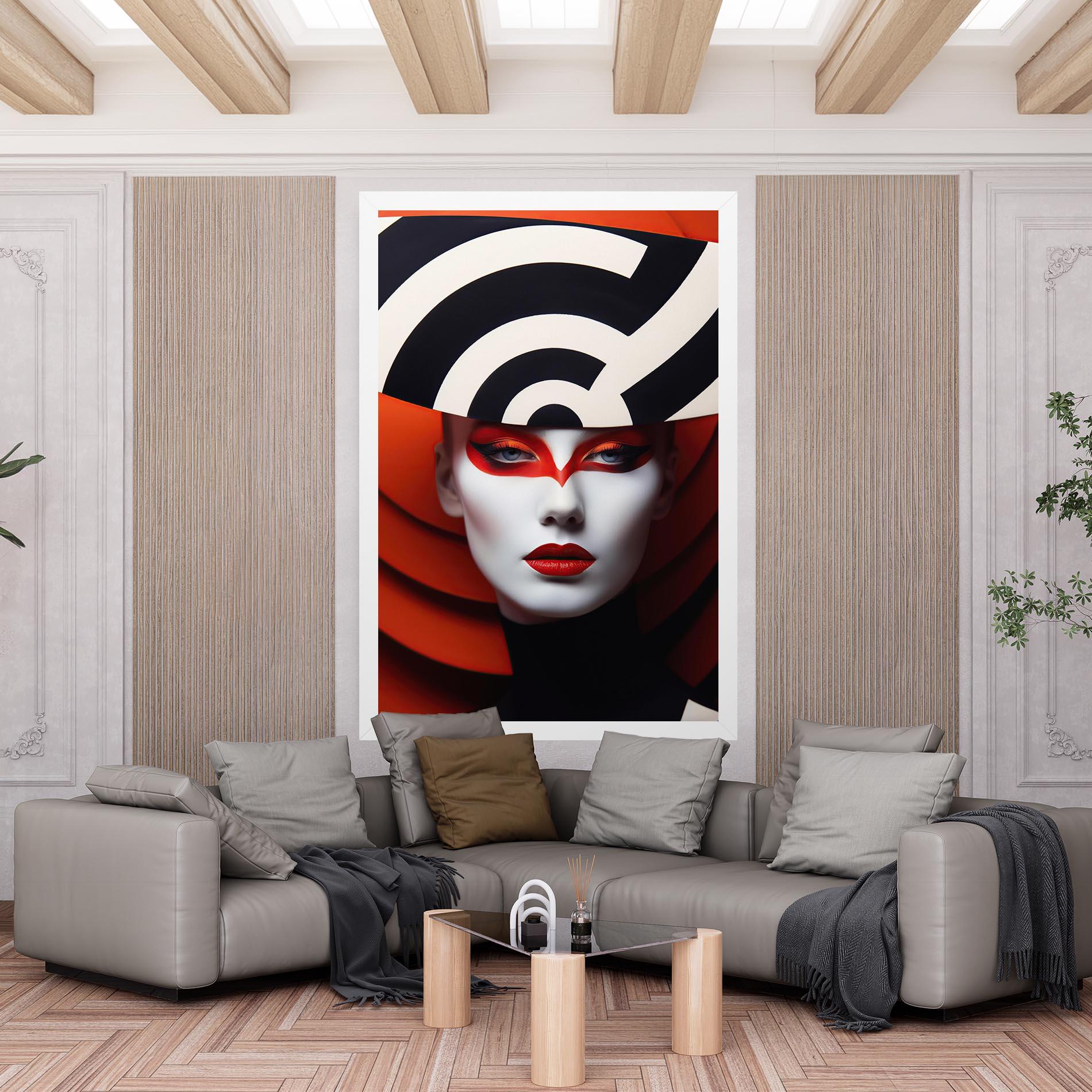 Tablou Canvas Red Black Woman Art mockup 6