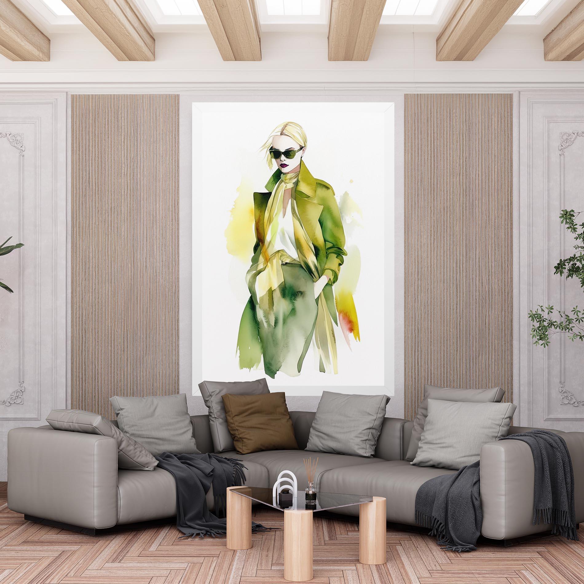 Tablou Canvas Woman Green Fashion mockup 6