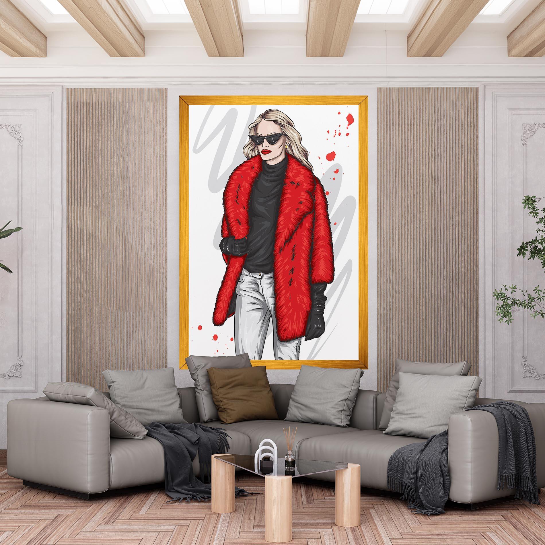 Tablou Canvas Black Blouse Woman mockup 6