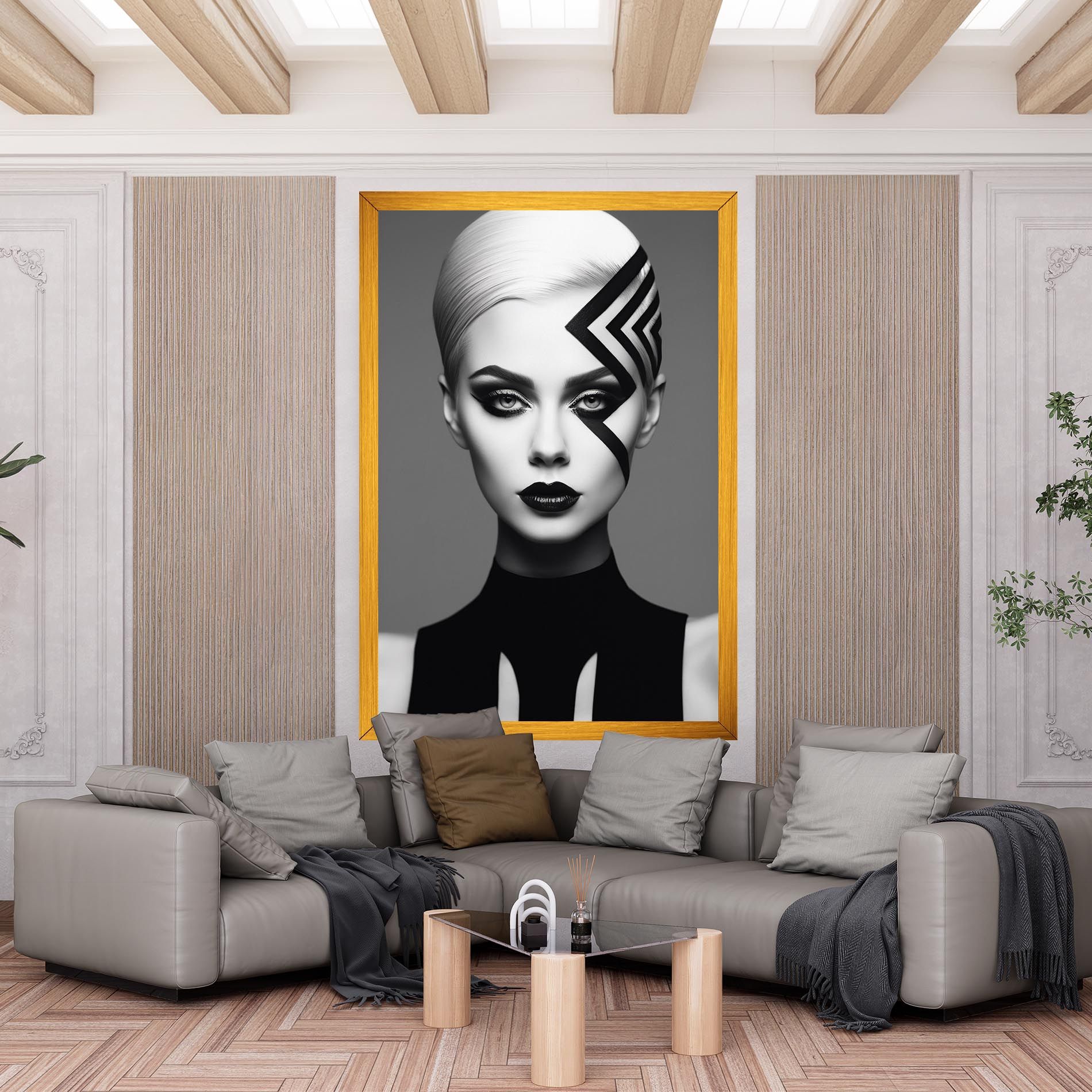 Black Lines On Face mockup 6