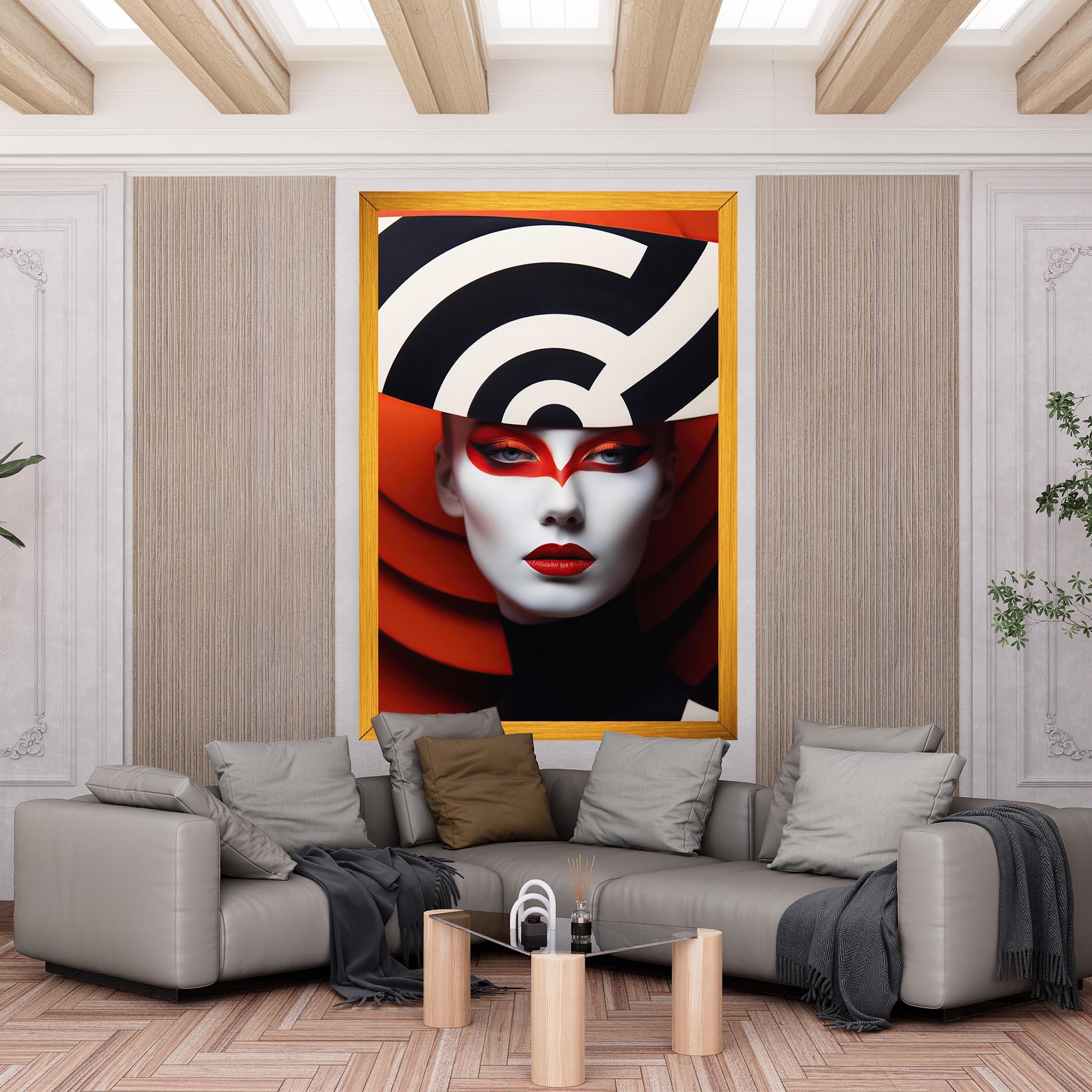 Tablou Canvas Red Black Woman Art mockup 6
