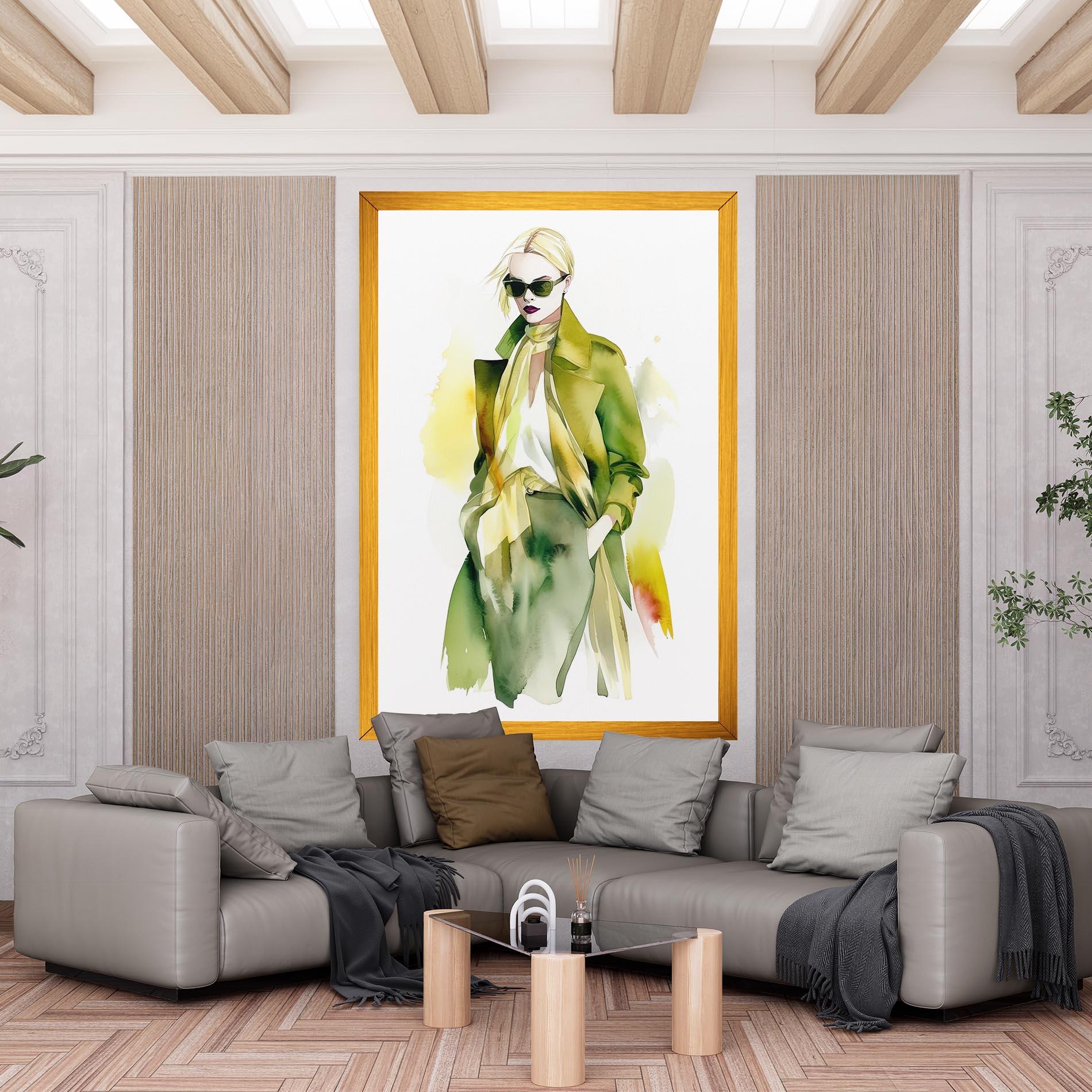 Tablou Canvas Woman Green Fashion mockup 6