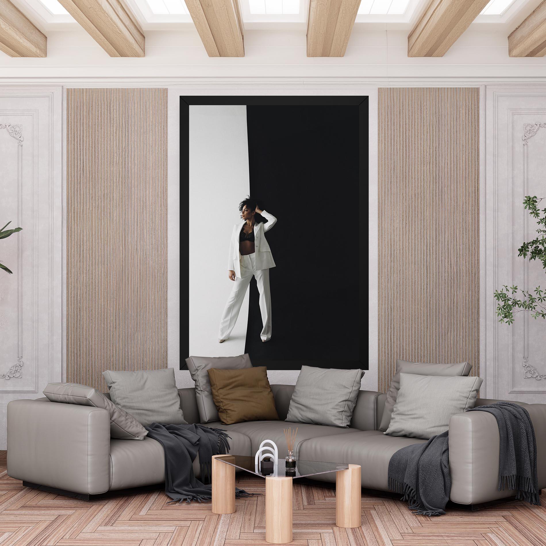 Tablou Canvas African Girl White Outfit mockup 6