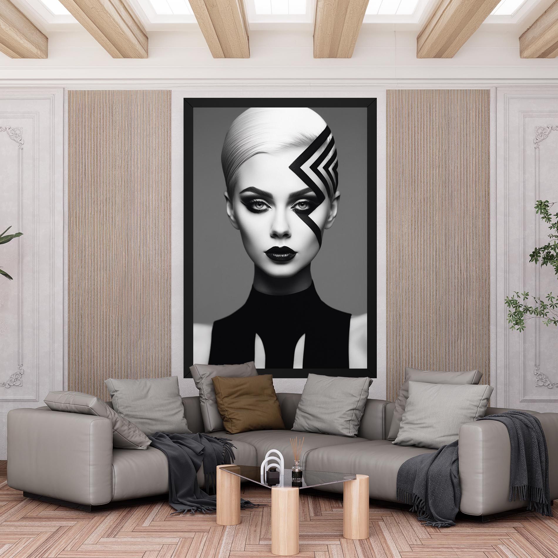 Black Lines On Face mockup 6