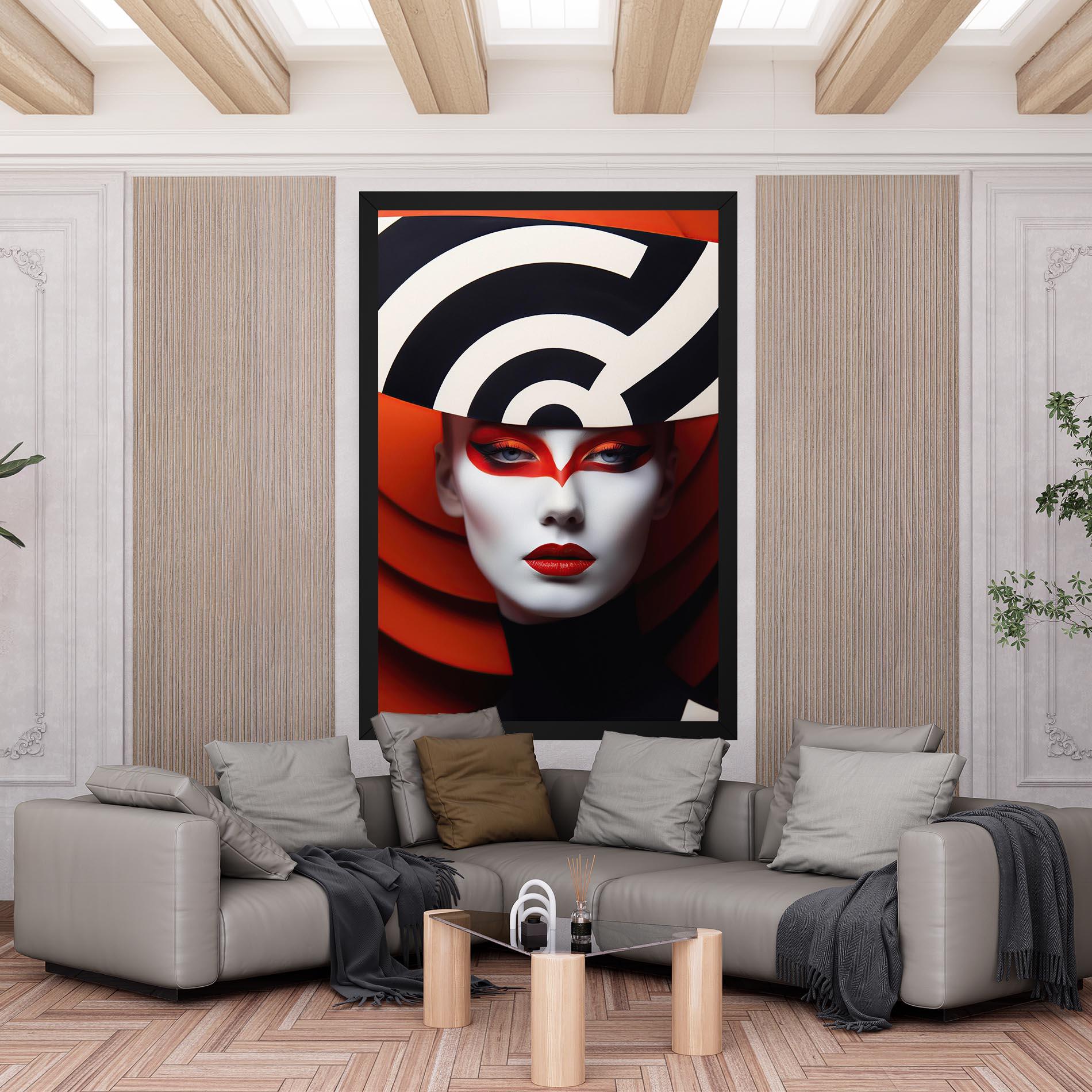 Tablou Canvas Red Black Woman Art mockup 6
