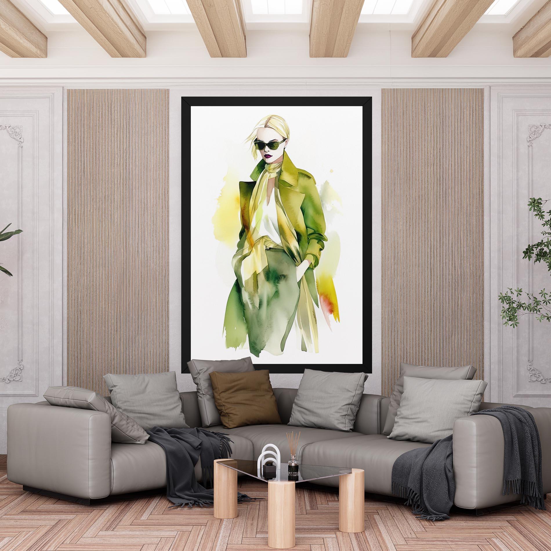 Tablou Canvas Woman Green Fashion mockup 6