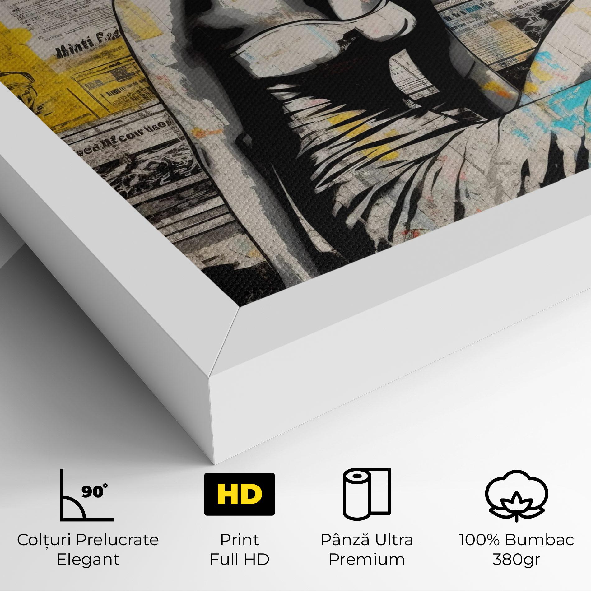 Tablou Canvas Newspaper Painting Girl mockup 4