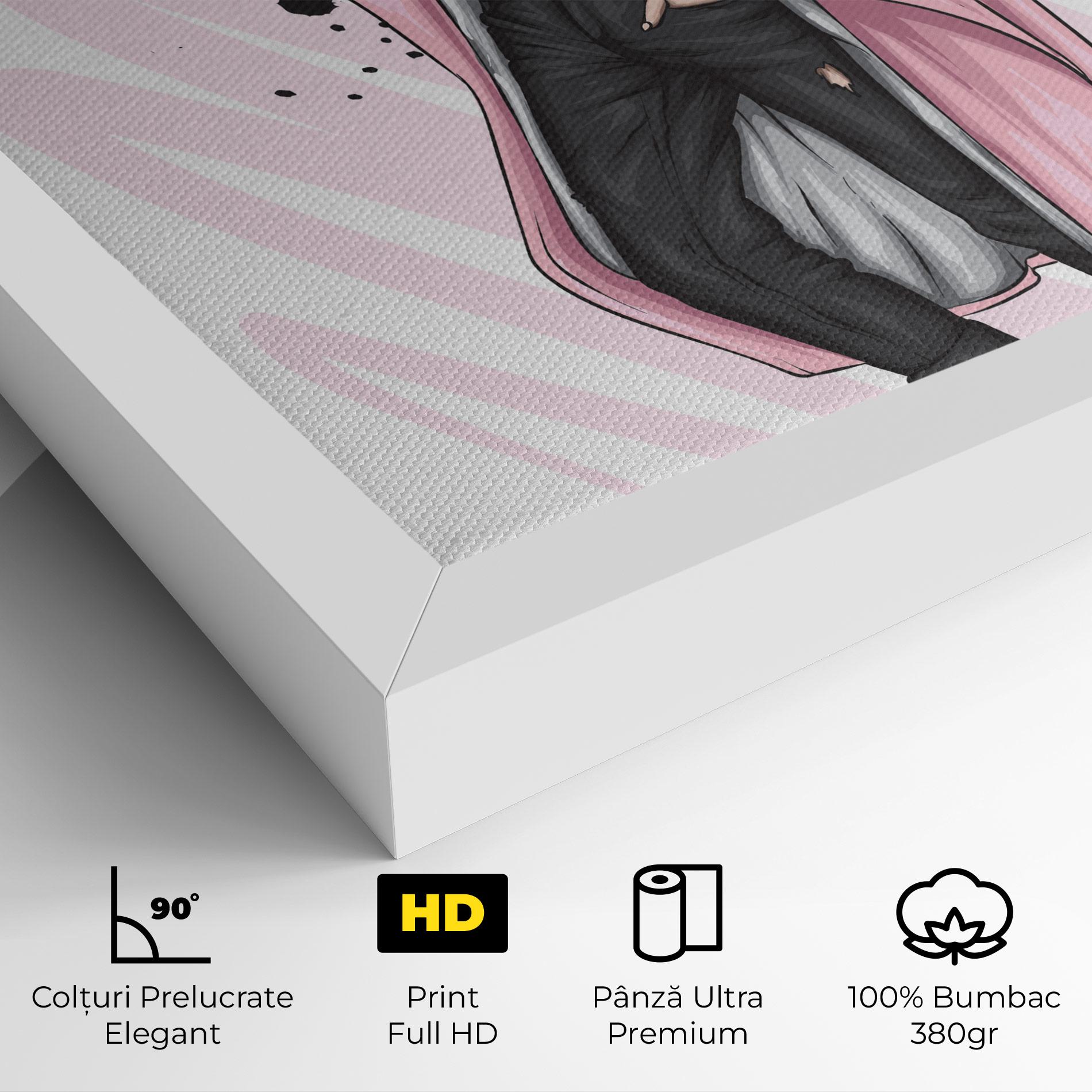 Tablou Canvas Pink Coat Woman mockup 4