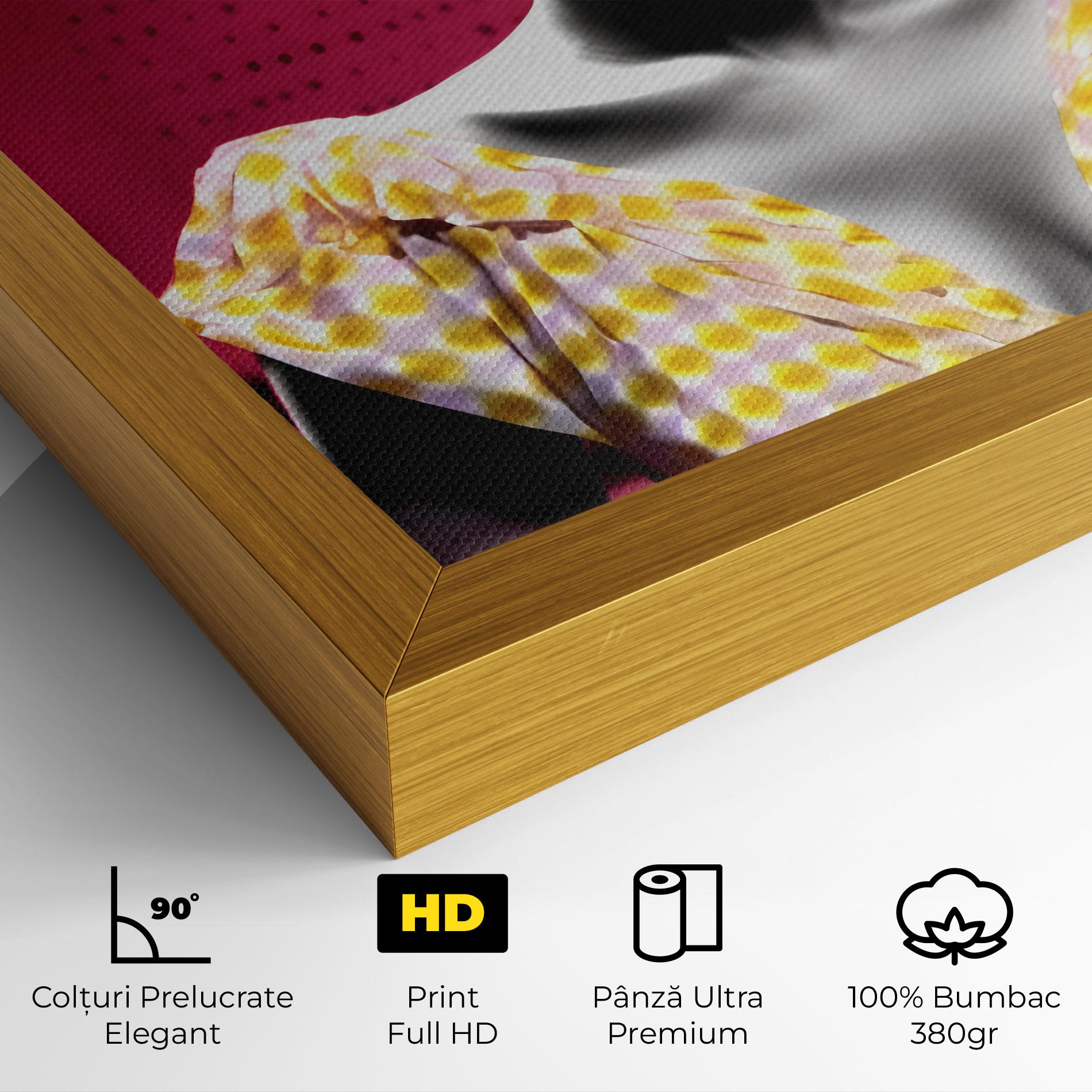 Tablou Canvas Yellow Dress On Pink mockup 4