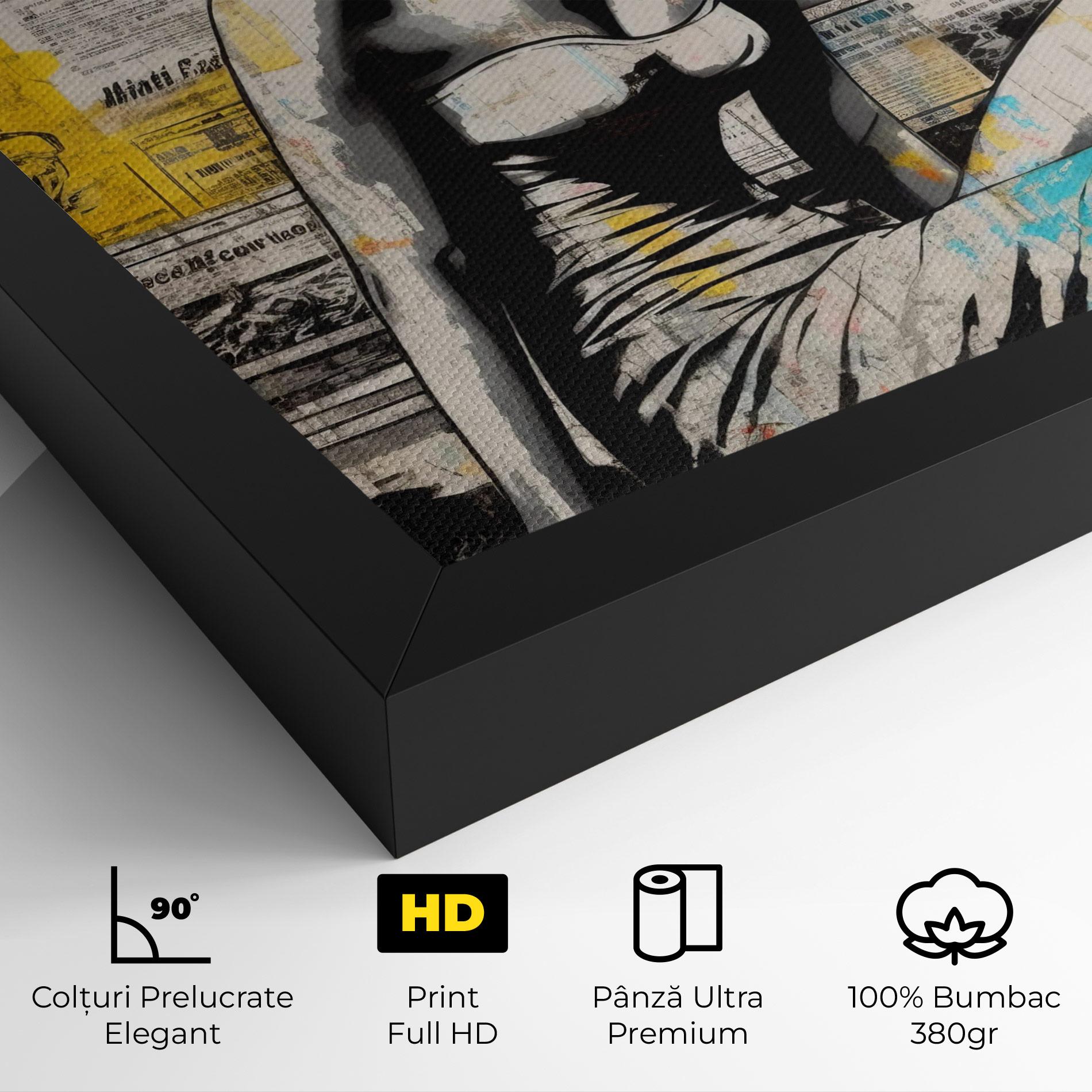 Tablou Canvas Newspaper Painting Girl mockup 4